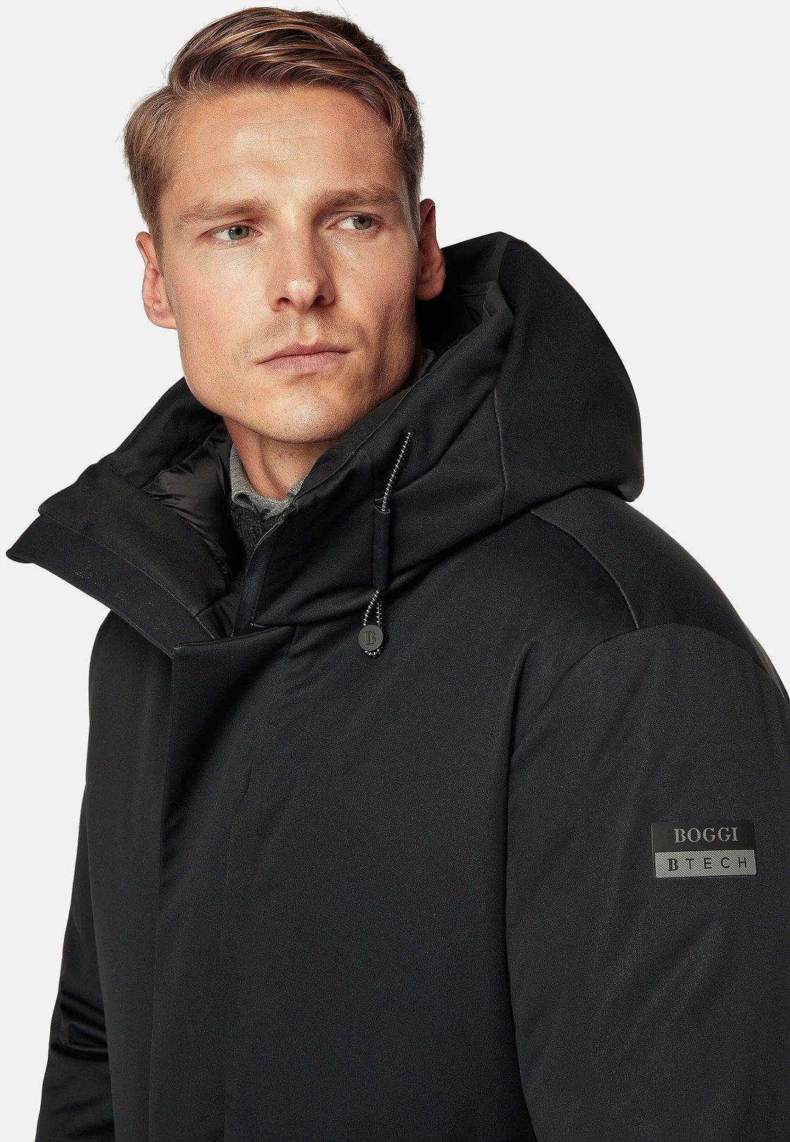 Black Solid Windbreaker Jacket, Black, large image number 4