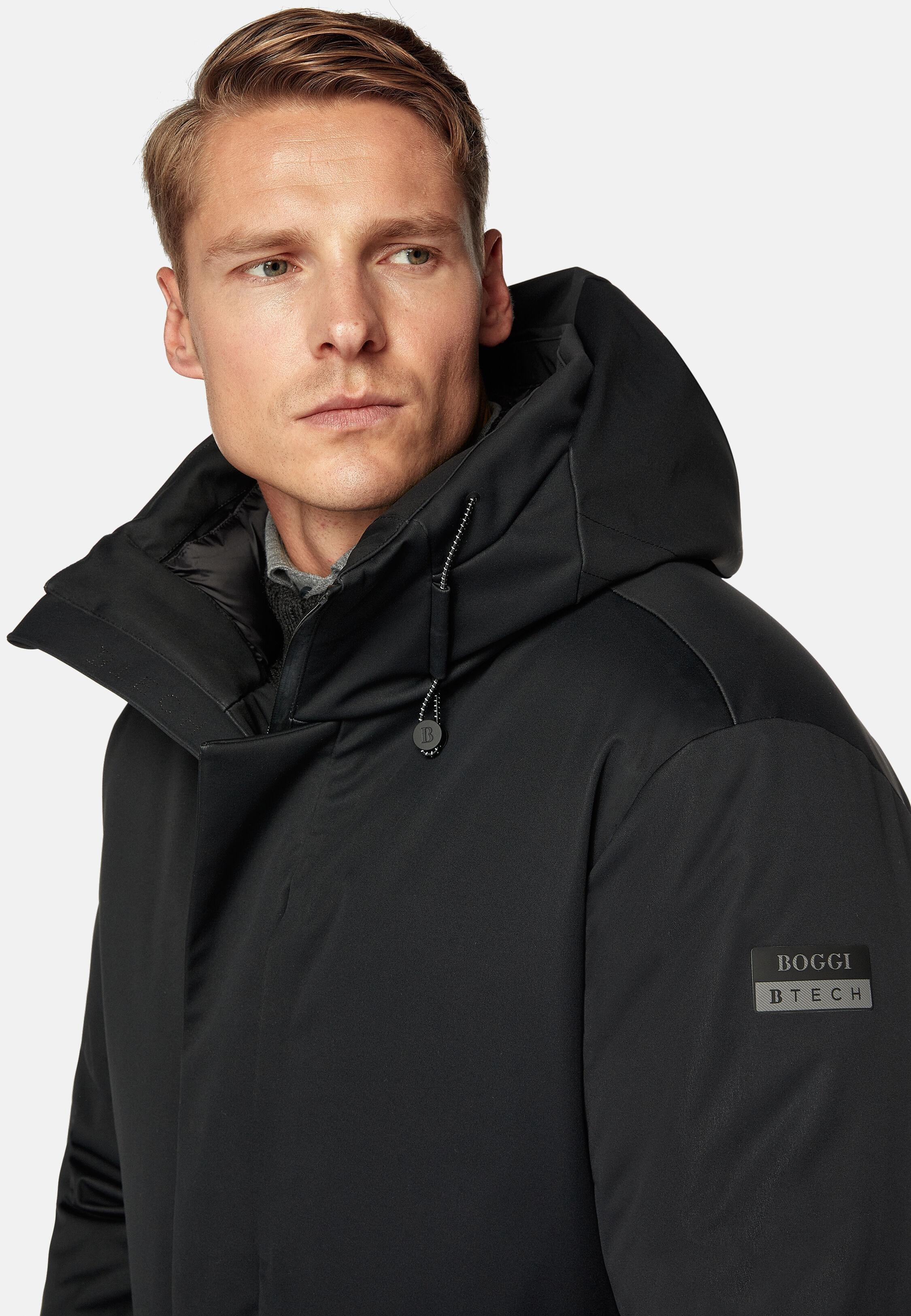 Black Solid Windbreaker Jacket, Black, large image number 5