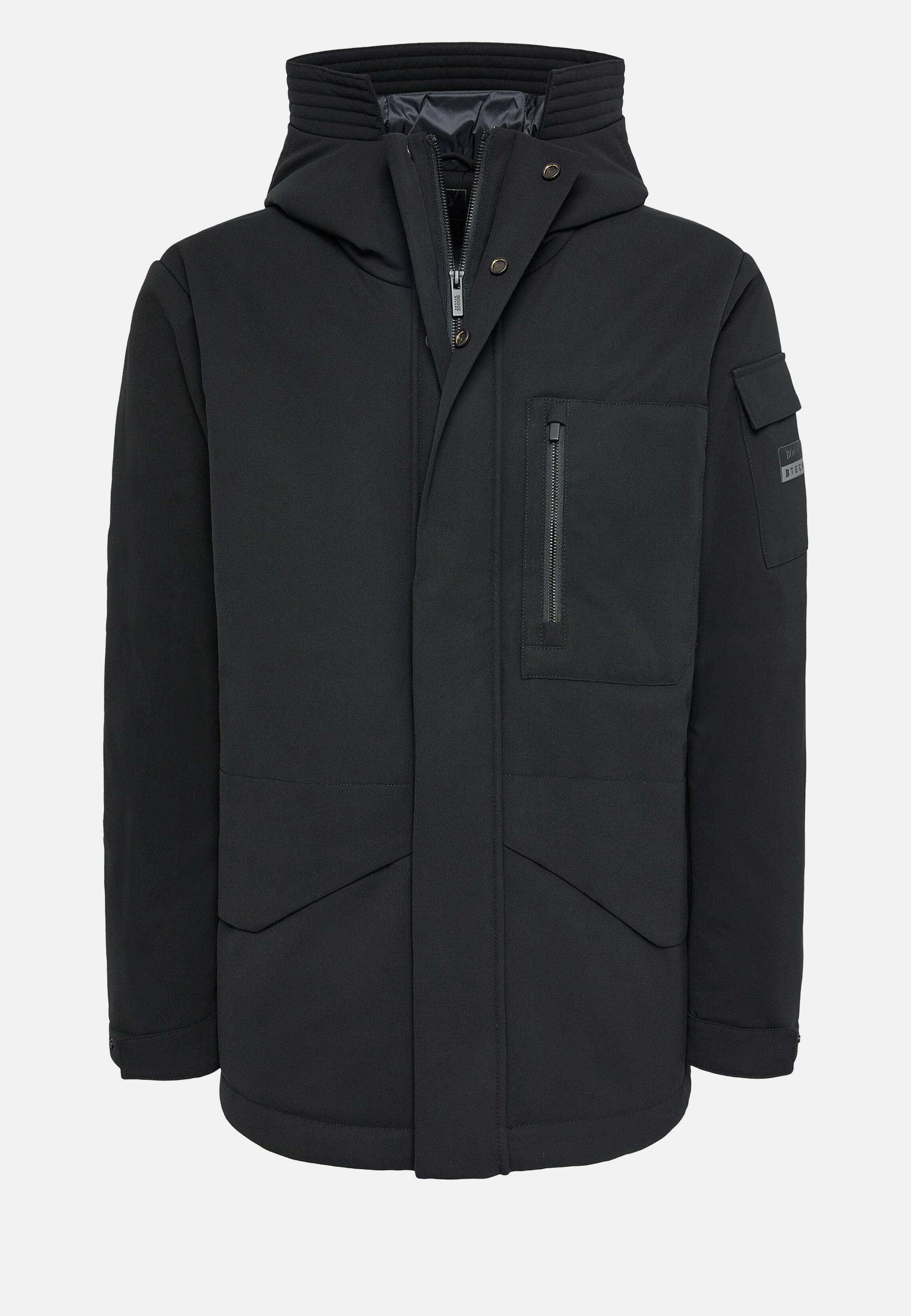 Black Solid Windbreaker Jacket, Black, large image number 7