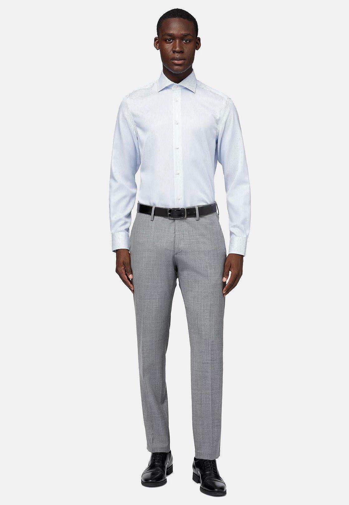 Blue Solid Formal Shirt, Light Blue, large image number 0