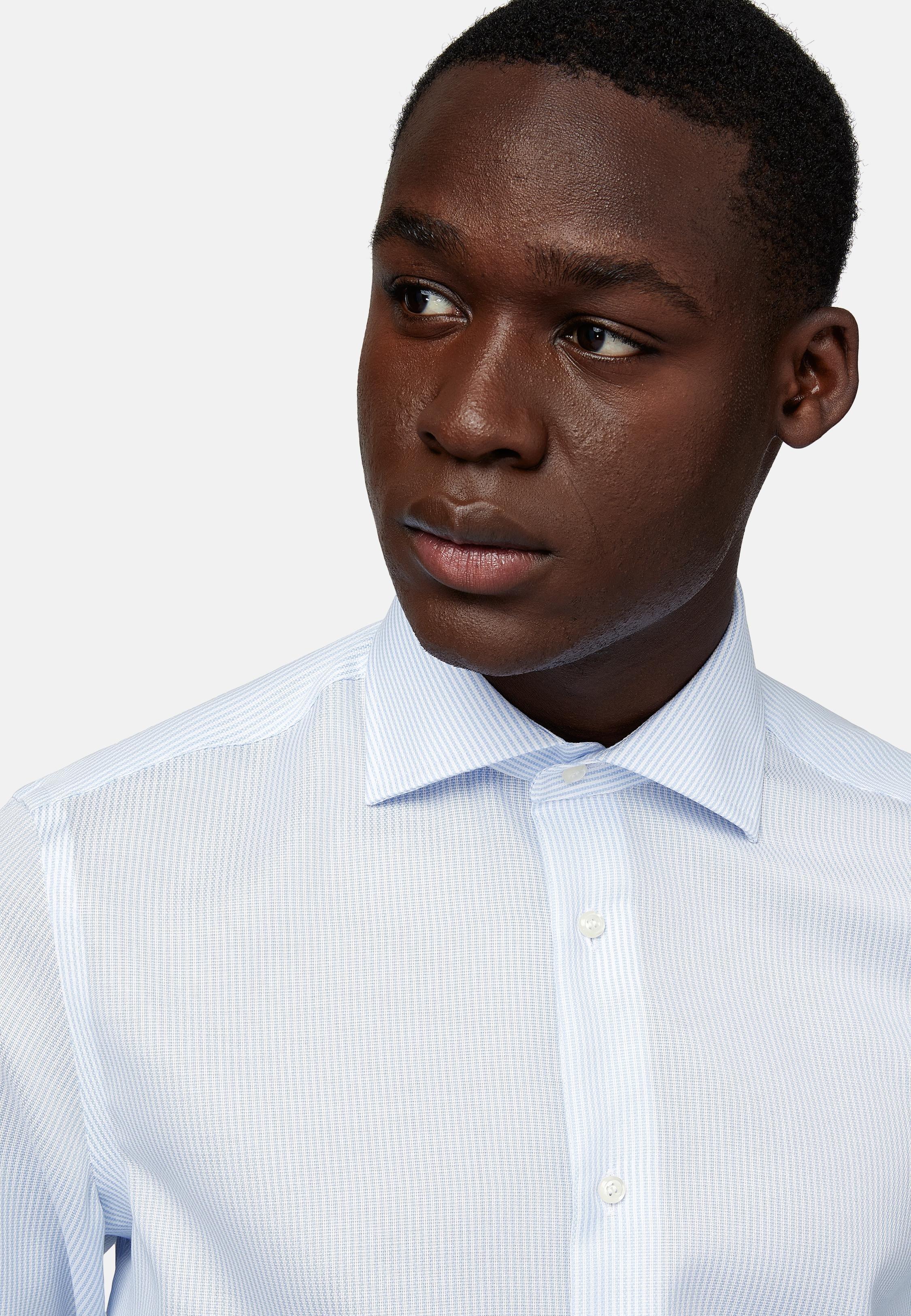 Blue Solid Formal Shirt, Light Blue, large image number 5