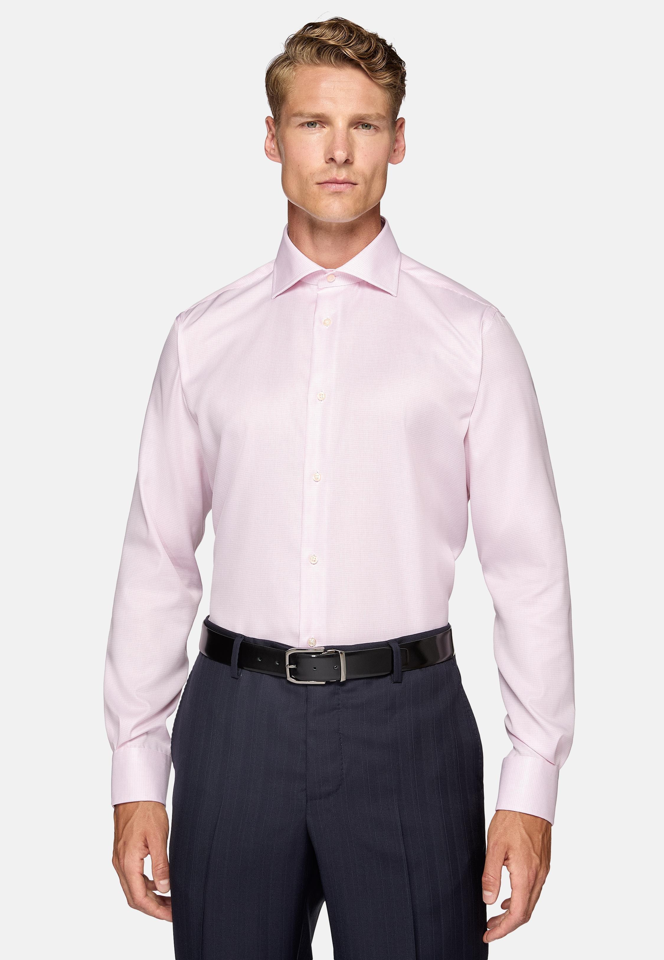 Pink Solid Non-Iron Shirt, Pink, large image number 1