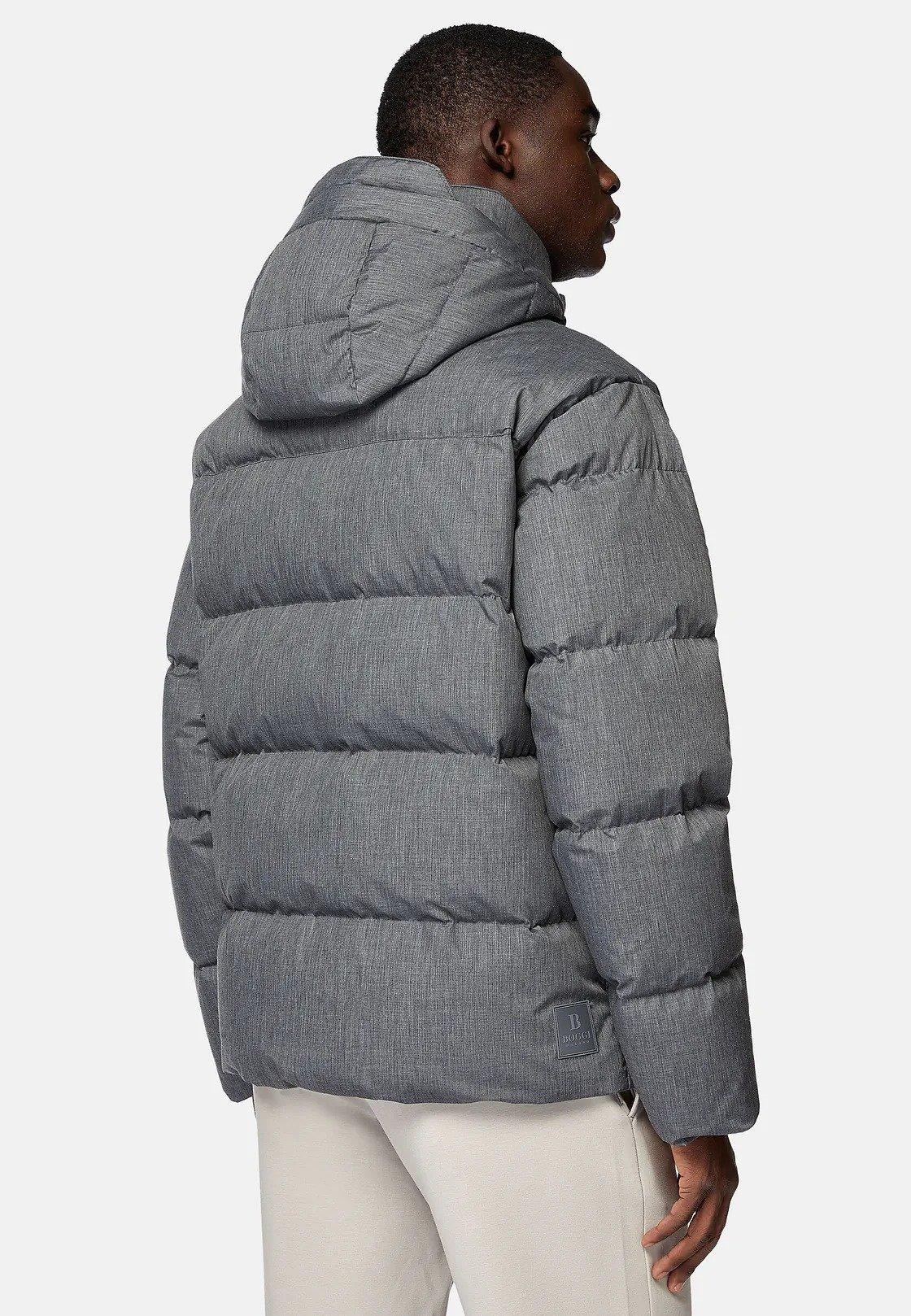 Grey Textured Puffer Jacket, , large image number 2