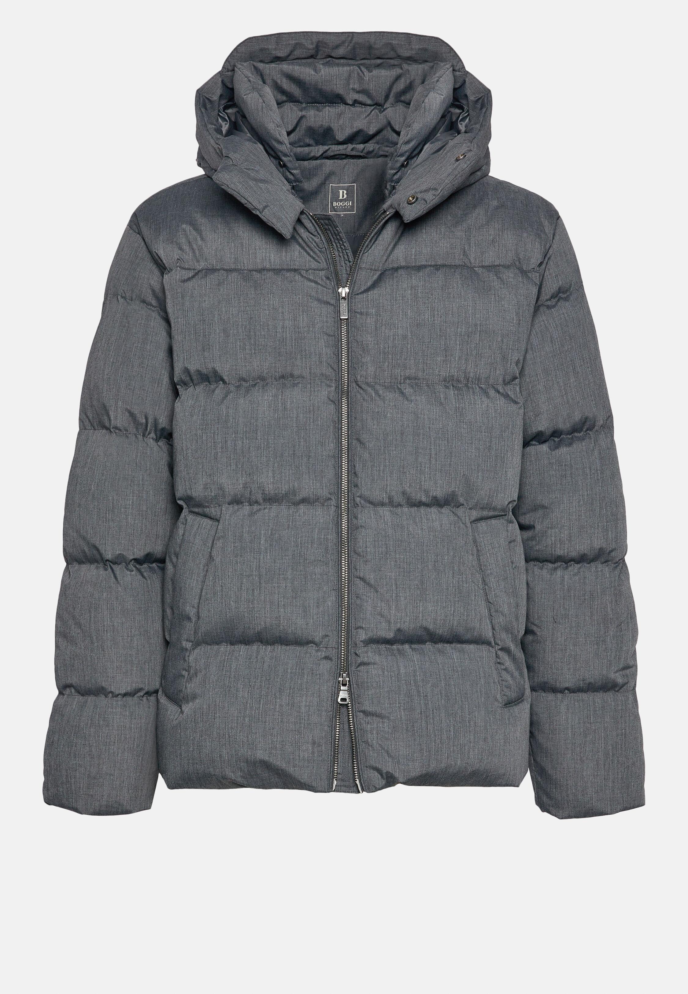 Grey Textured Puffer Jacket, Grey, large image number 7