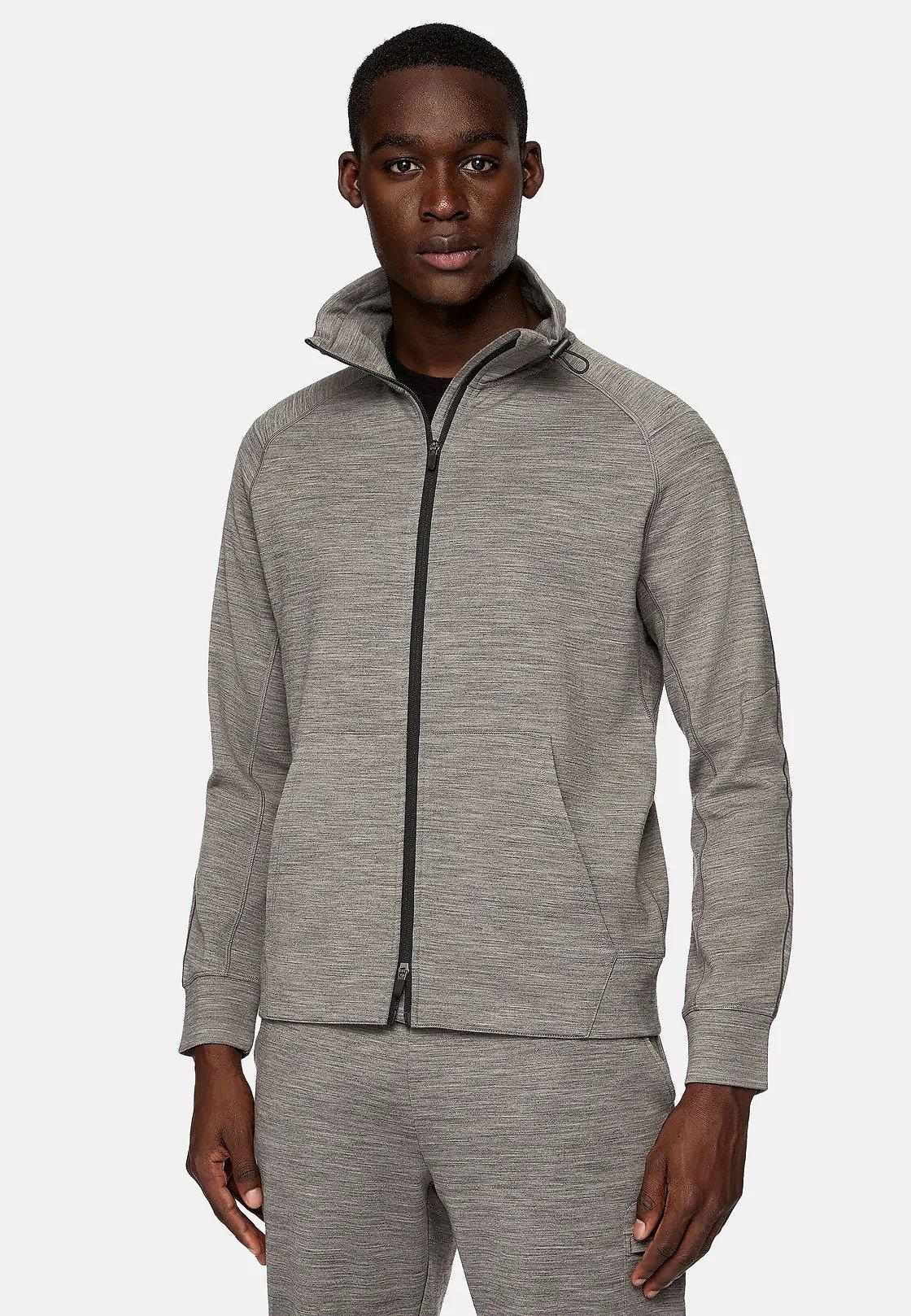 Grey Texture Full-Zip Hoodie, , large image number 0