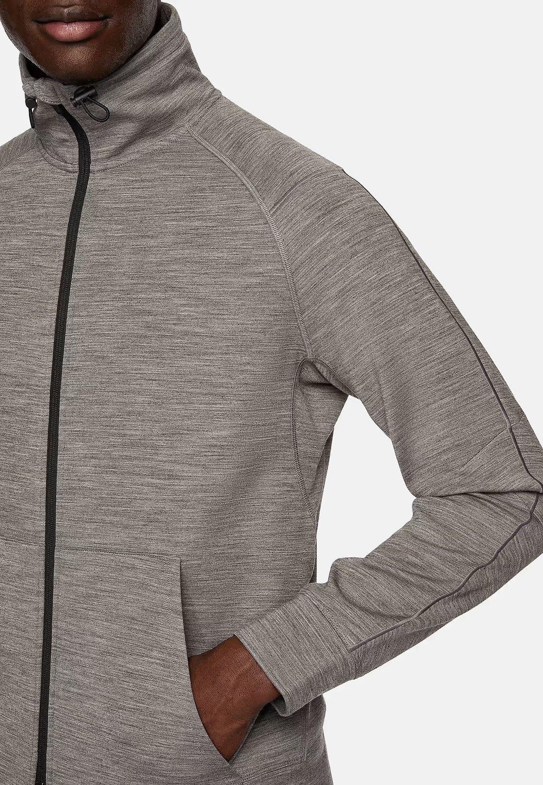 Grey Texture Full-Zip Hoodie, , large image number 2