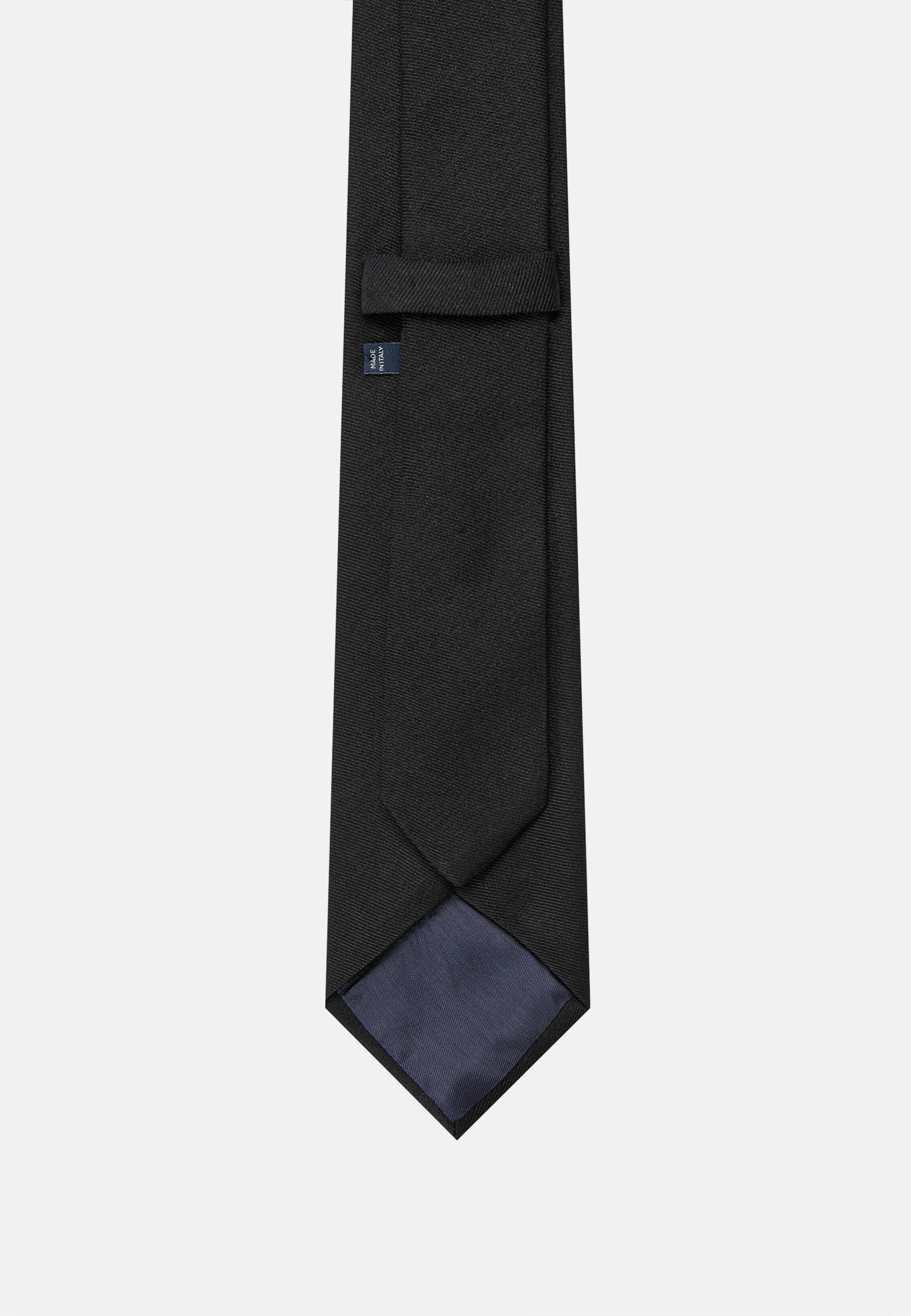 Wool Blend Tie Black, Black, large image number 1