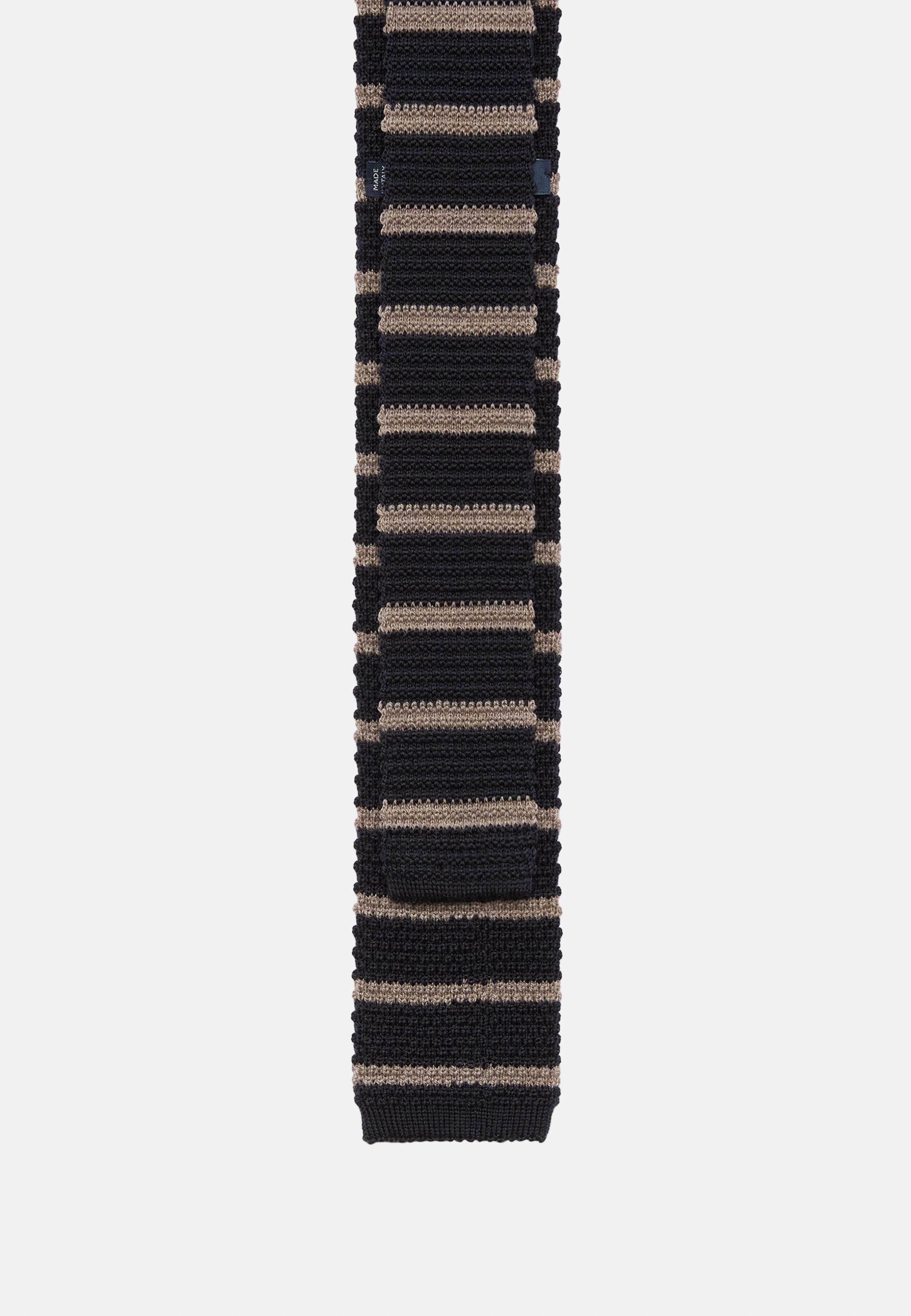 Blue Striped Wool Tie, 3901_NAVY, large image number 1