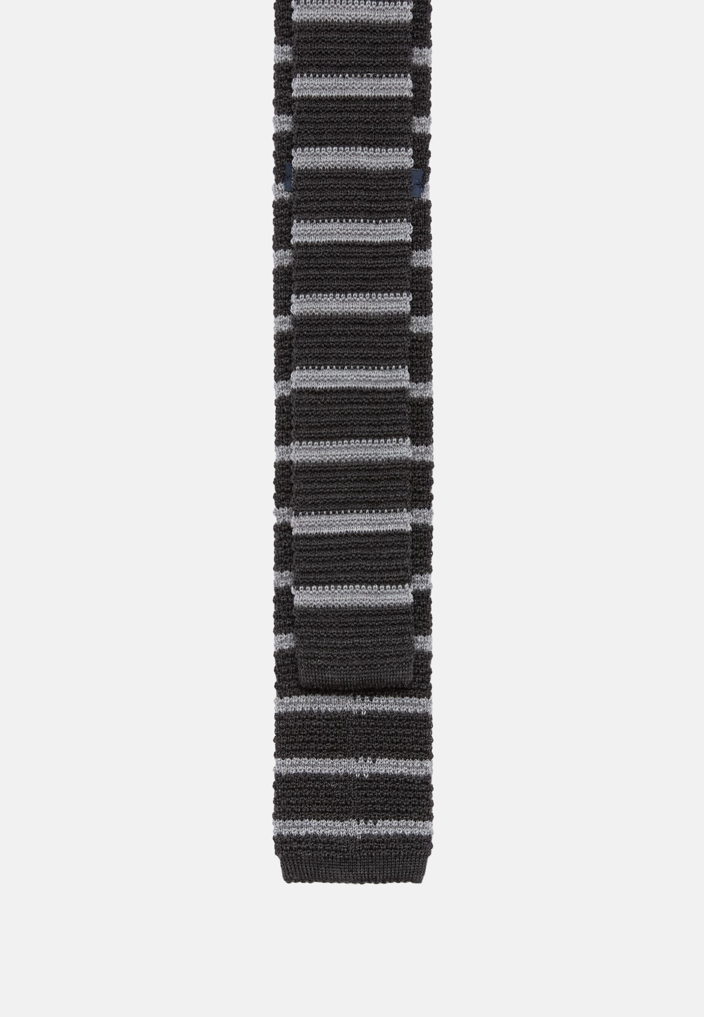 Grey Striped Wool Tie, 3901_GREY, large image number 0
