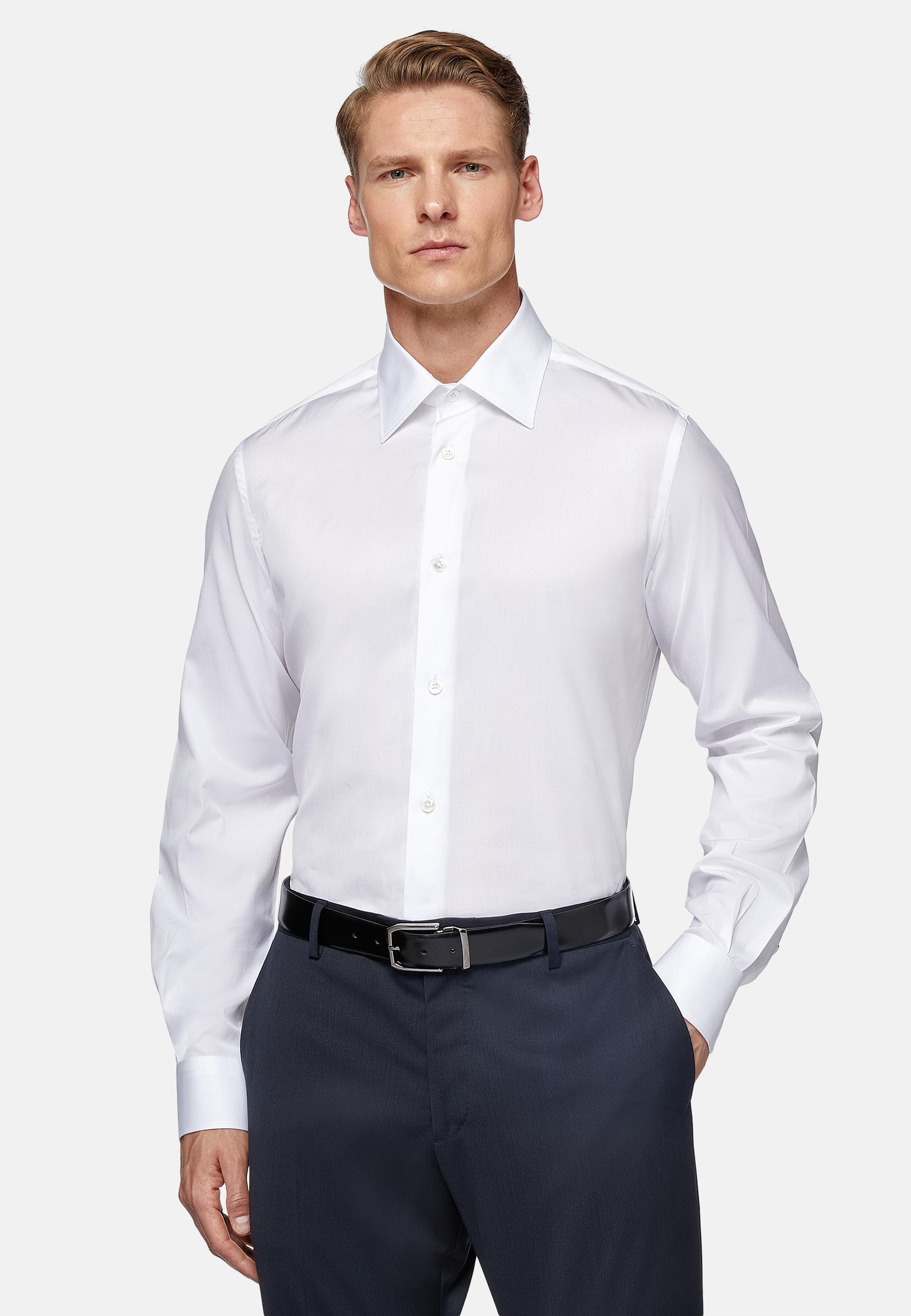 White Cotton Regular Fit Twill Shirt, , large image number 1