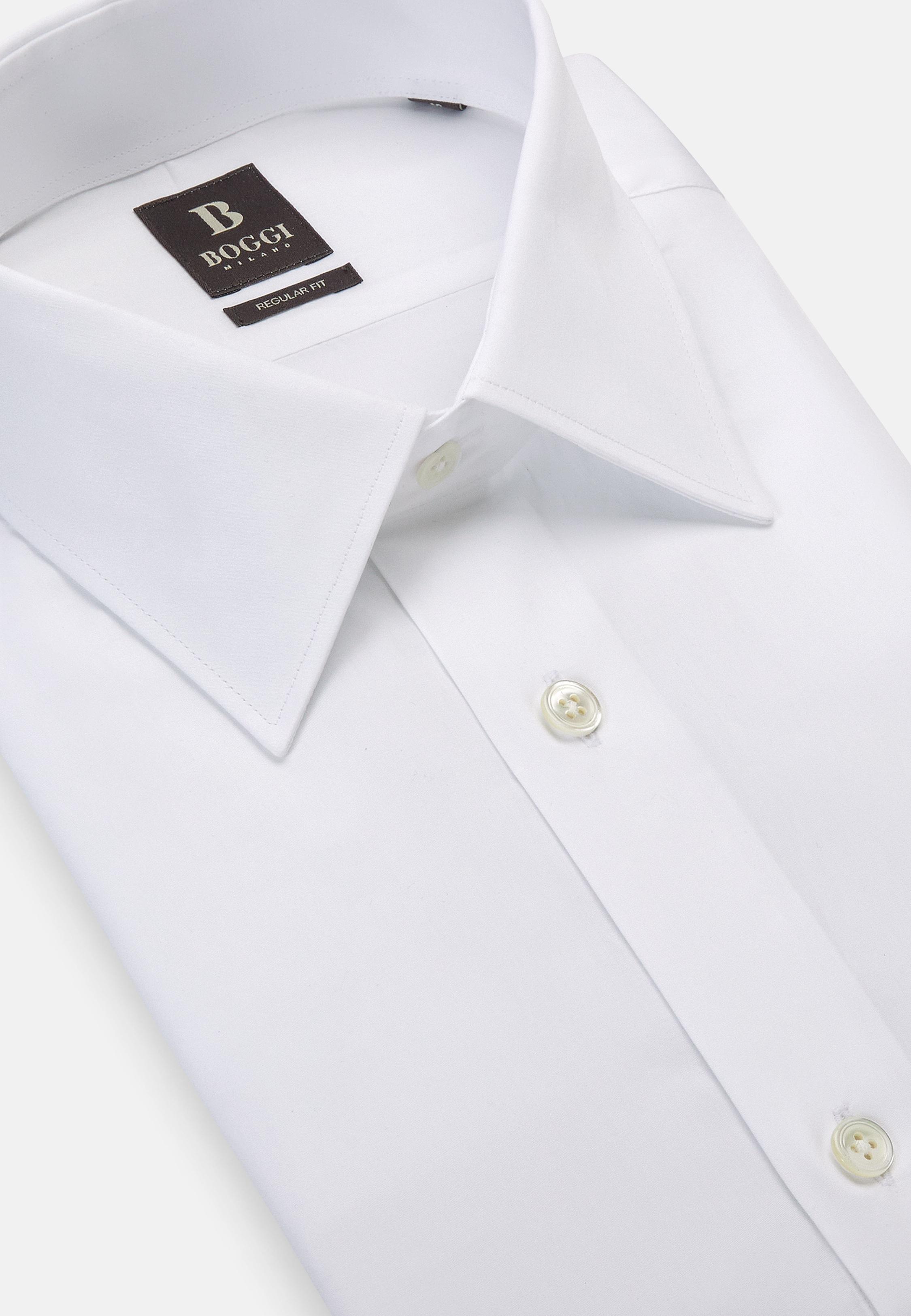 White Cotton Regular Fit Twill Shirt, , large image number 4