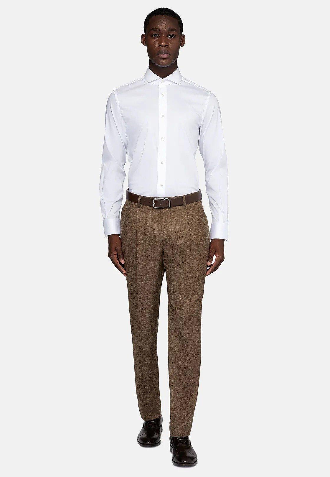 White Solid Tailored Shirt, White, large image number 0