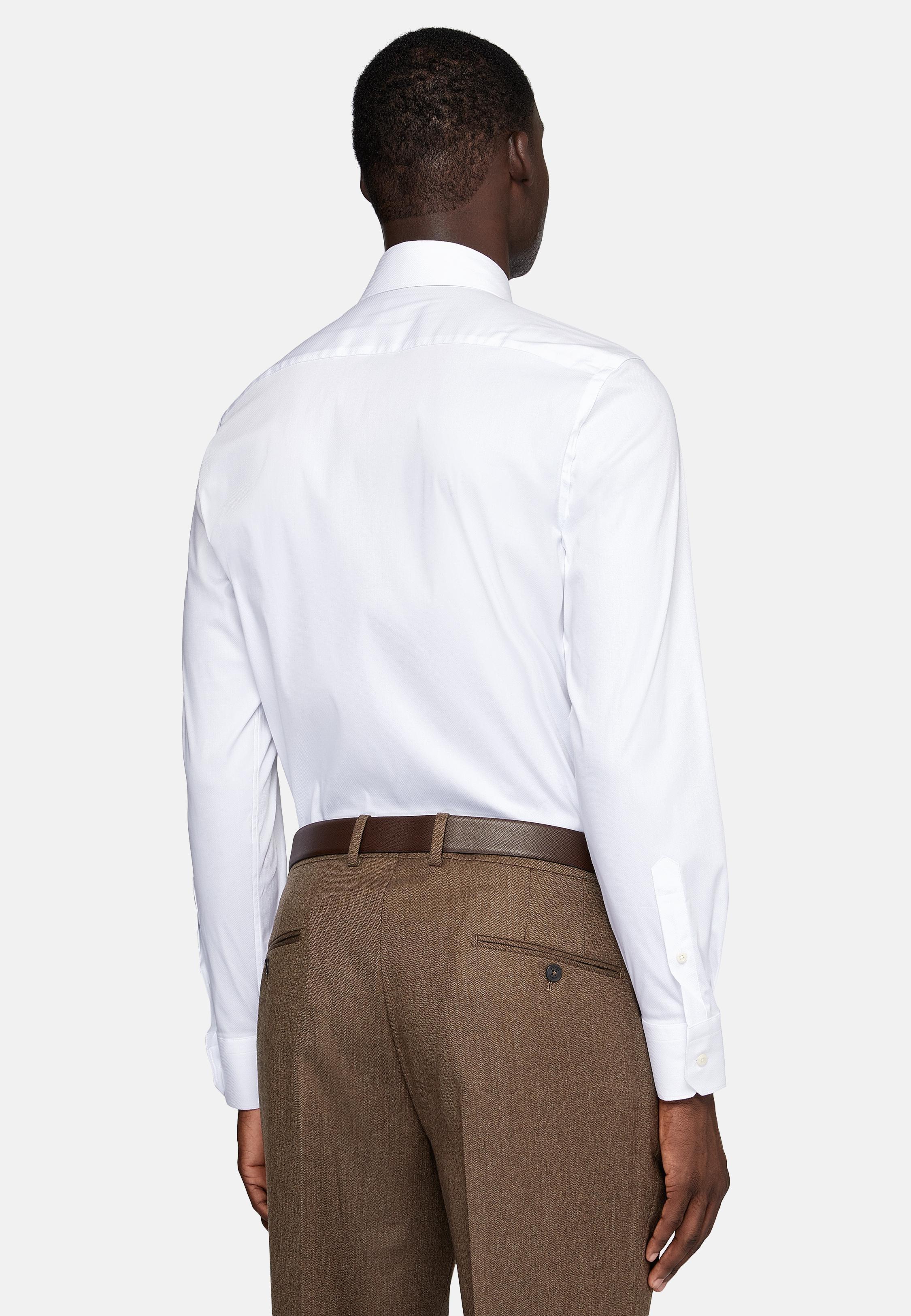 White Solid Tailored Shirt, White, large image number 3