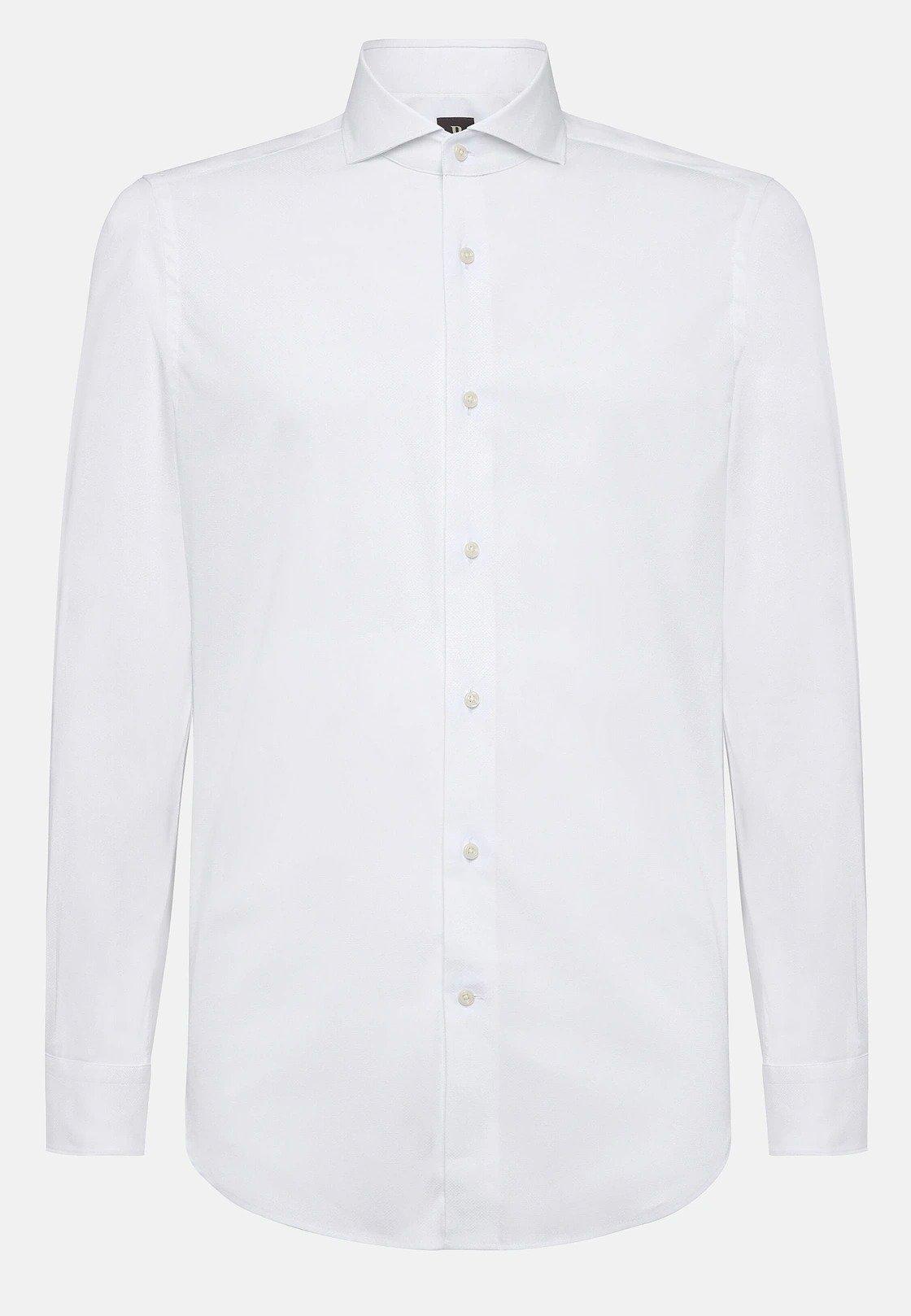 White Solid Tailored Shirt, White, large image number 4