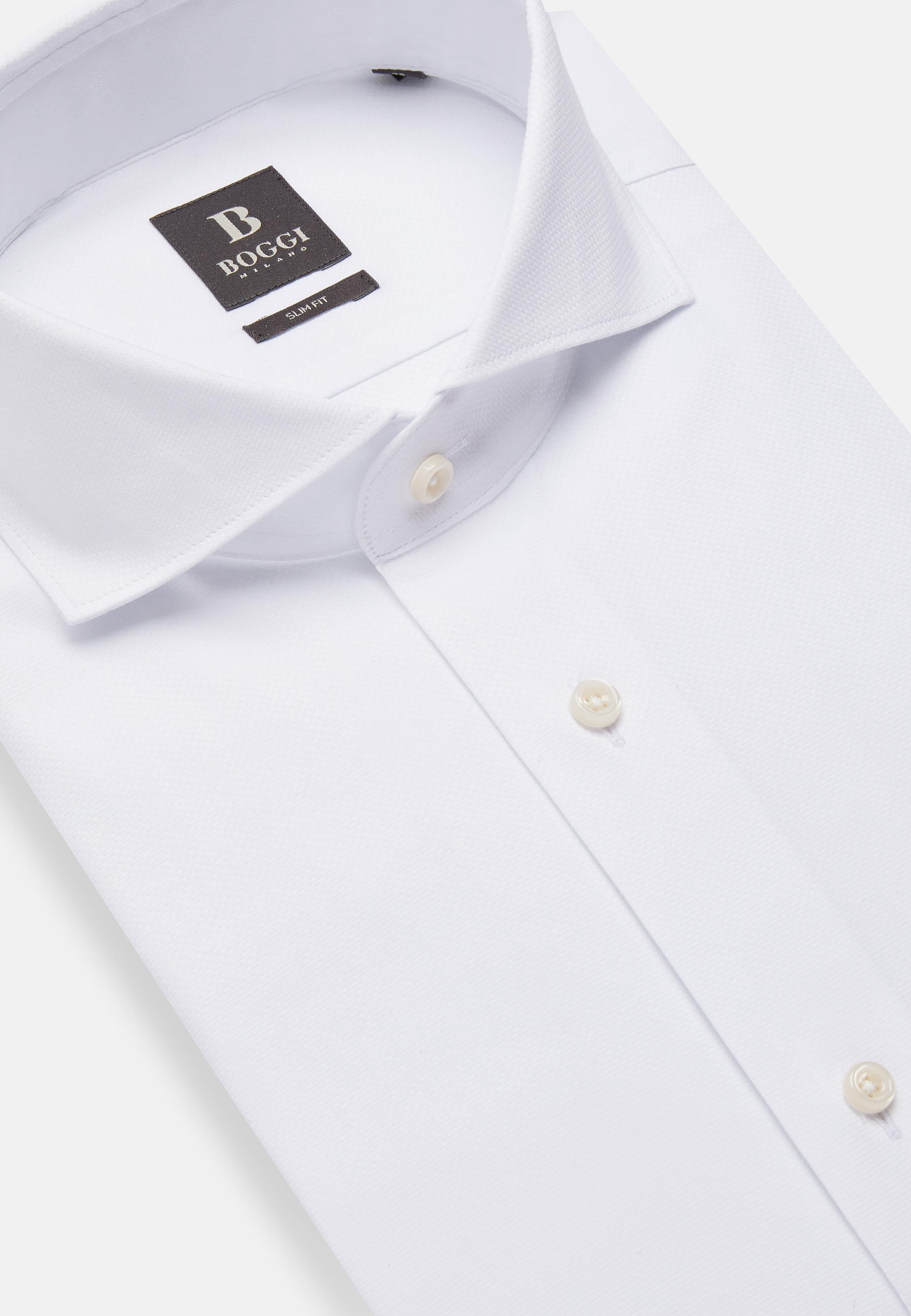 White Solid Tailored Shirt, White, large image number 6