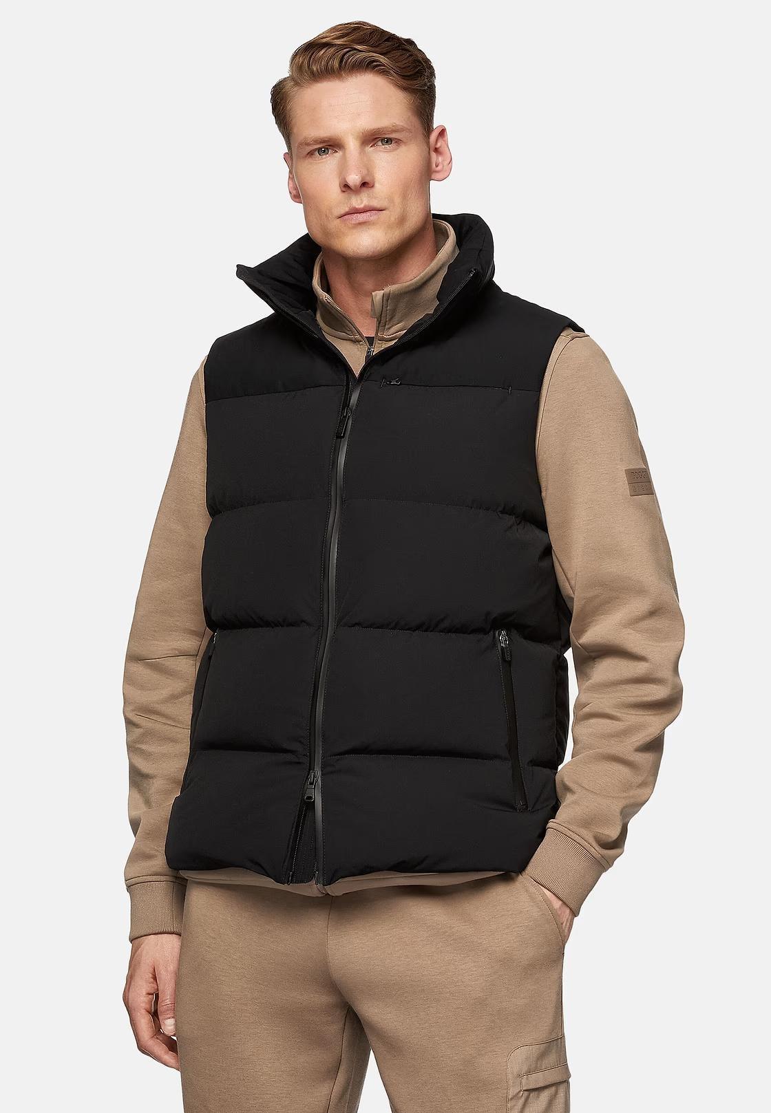Black B Tech Gilet in Stretch Nylon With Goose Down, , medium