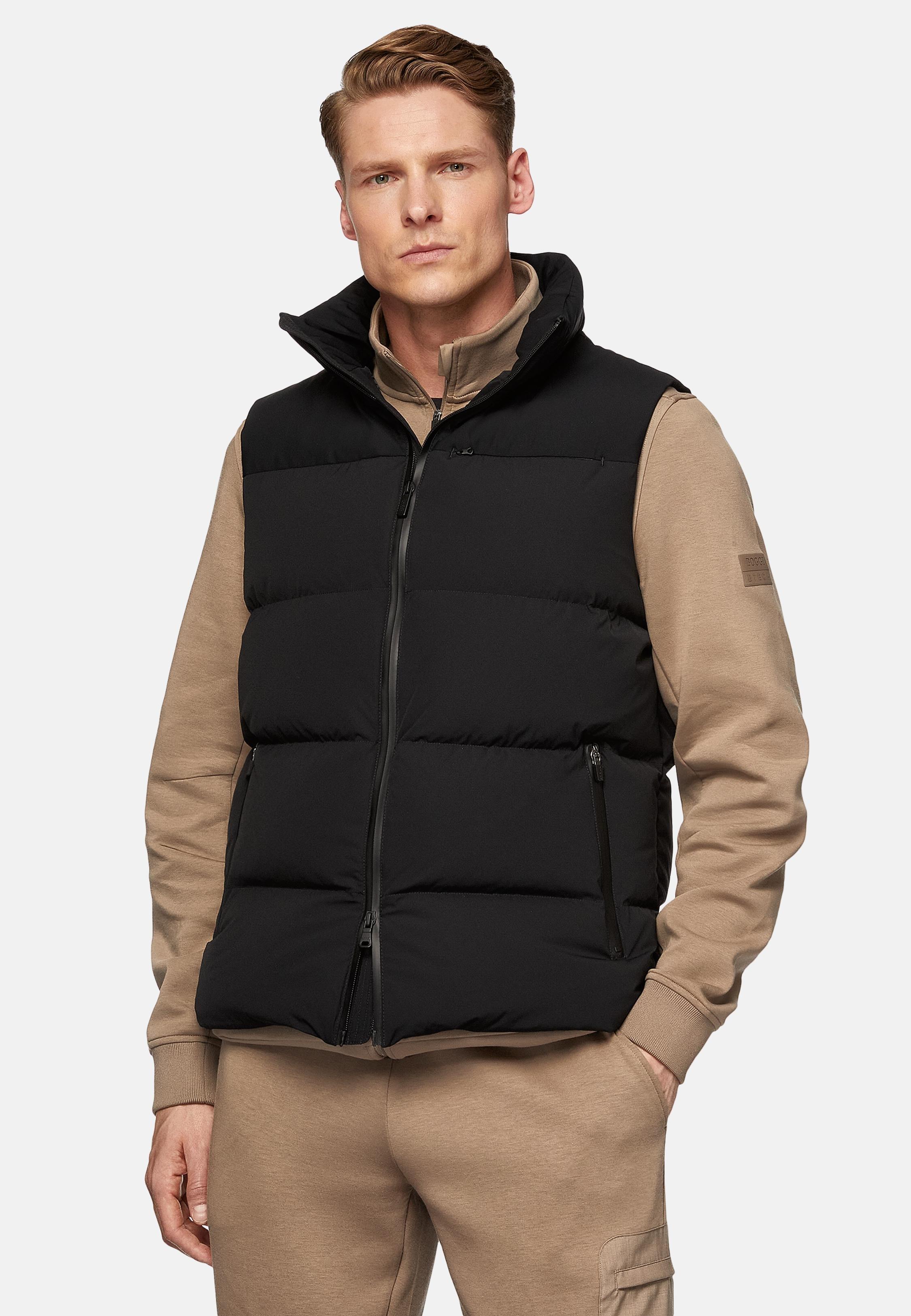 Black B Tech Gilet in Stretch Nylon With Goose Down, , large image number 1