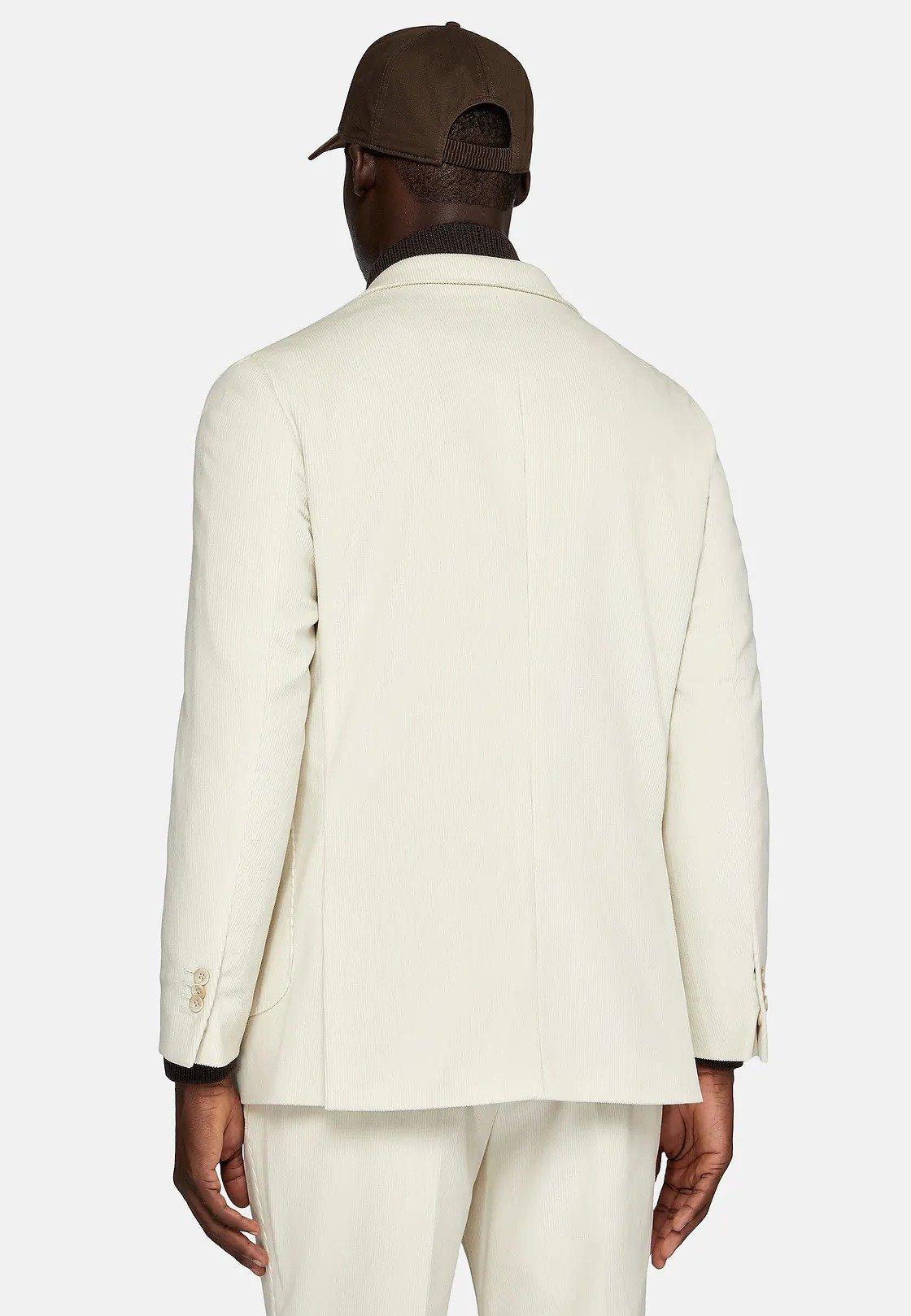 Cream Solid Regular Jacket, , large image number 2