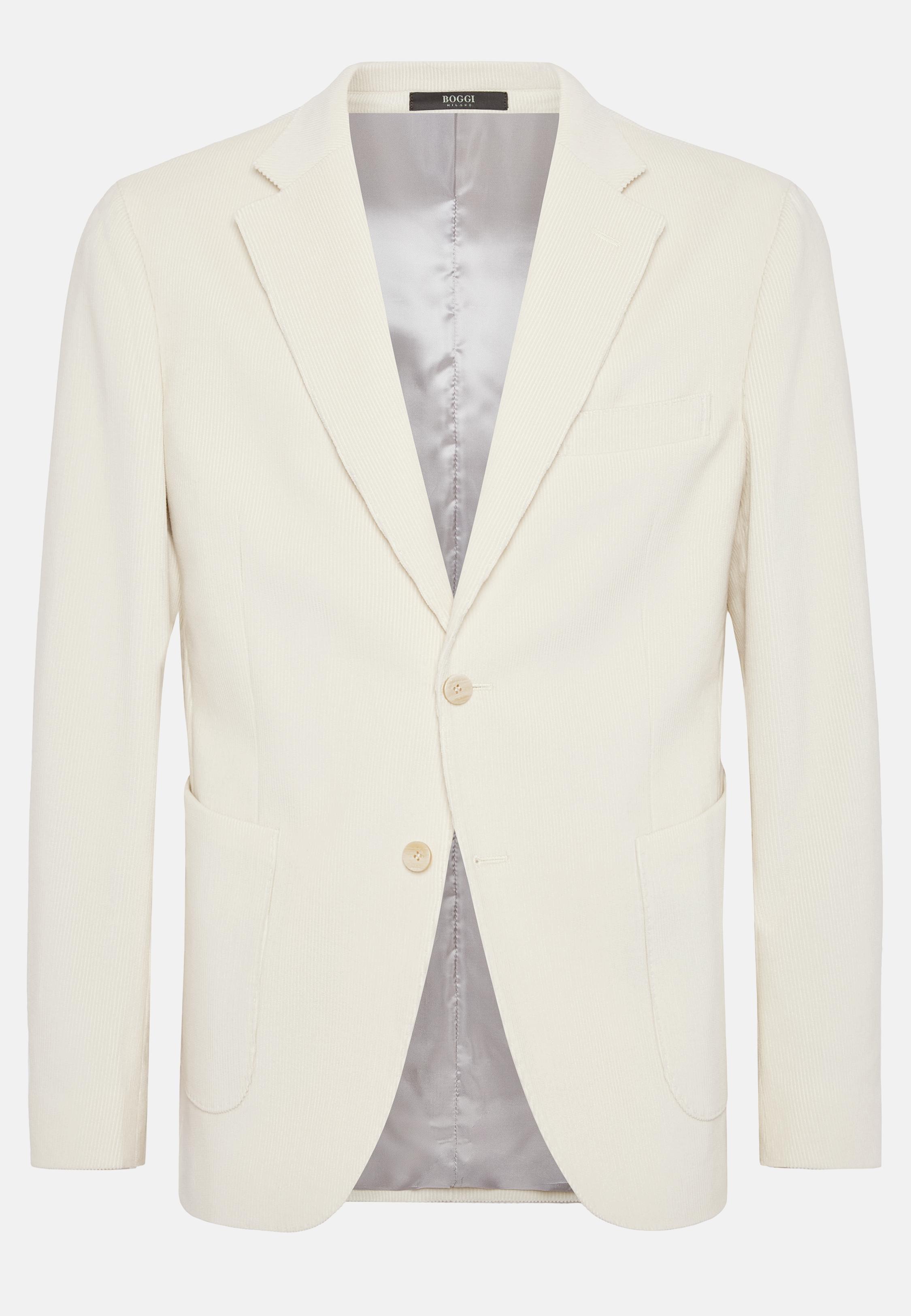 Cream Solid Regular Jacket, , large image number 6