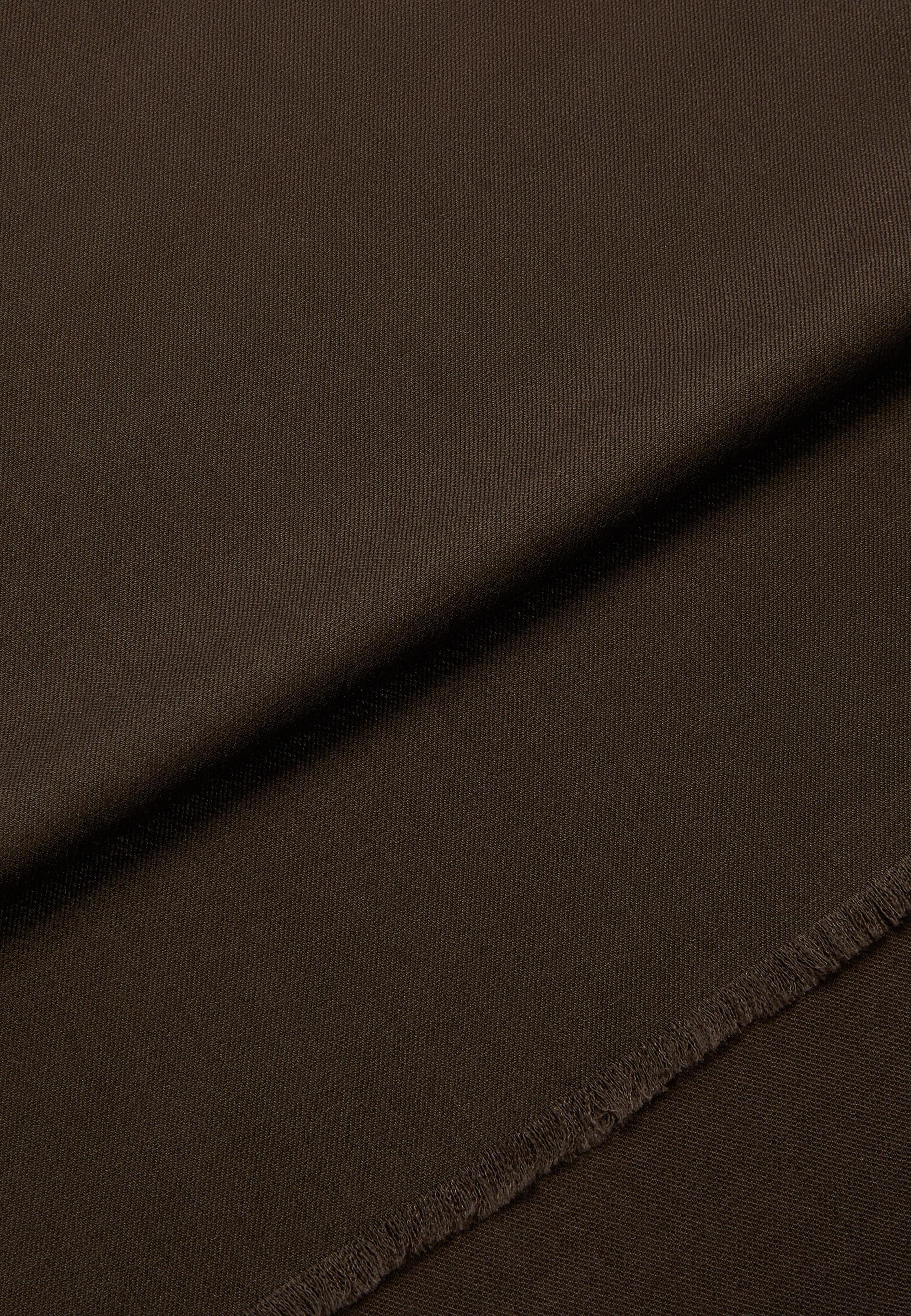 Brown Herringbone Wool Scarf, Dark brown, large image number 1