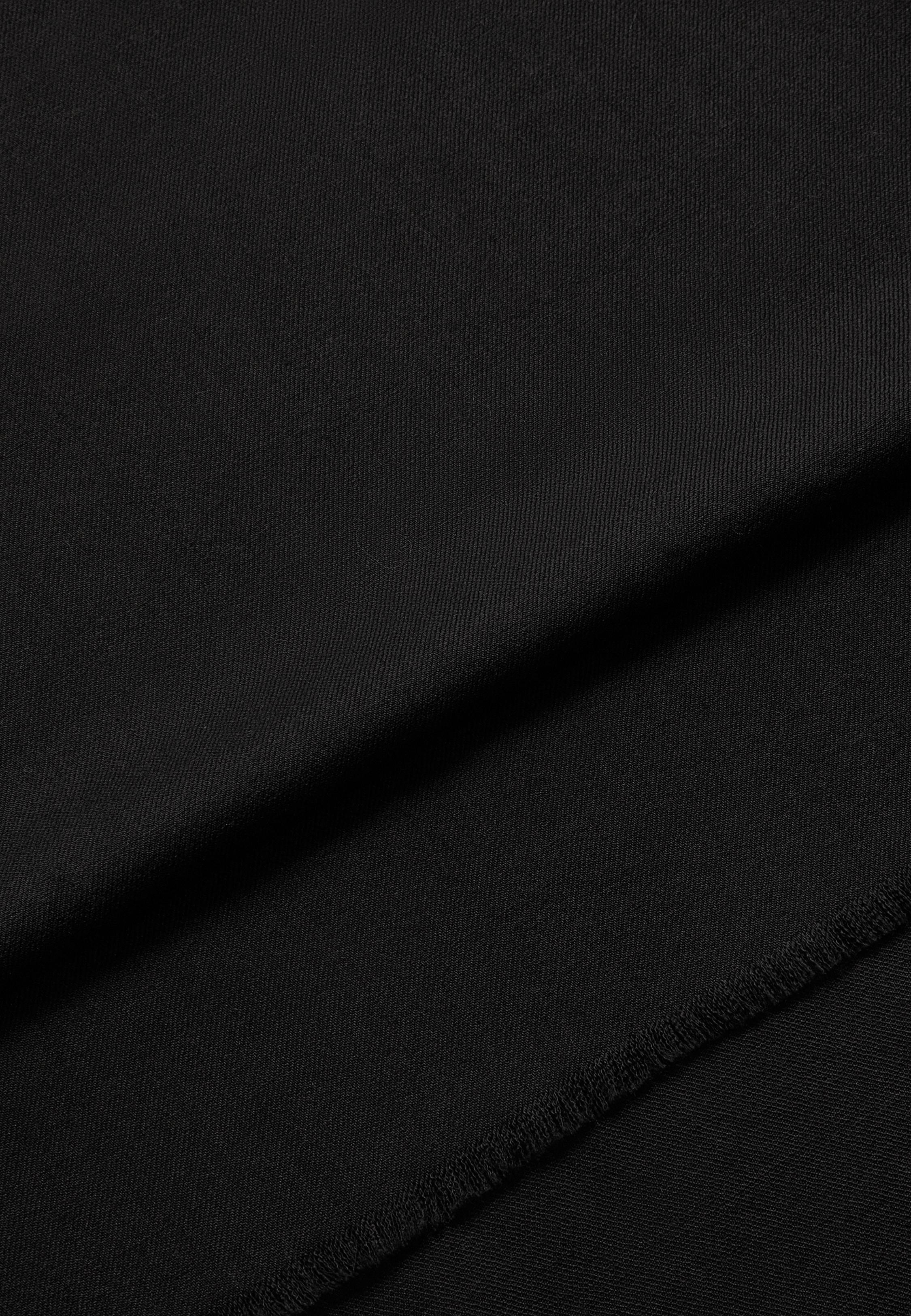 Black Herringbone Wool Scarf, Black, large image number 1