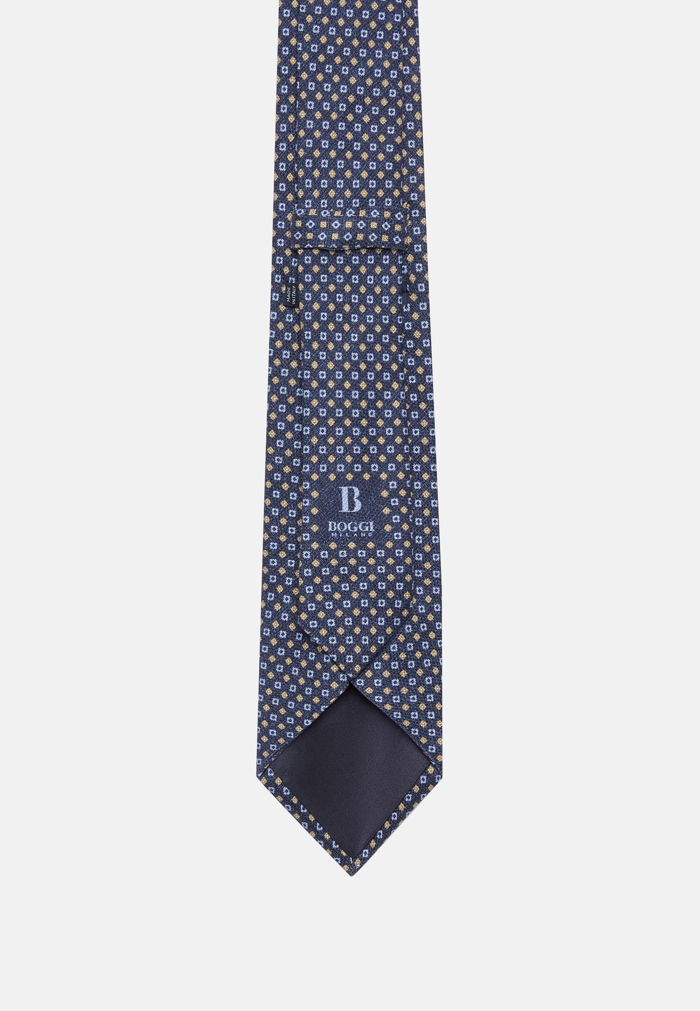 Blue Silk Tie, Navy blue, large image number 0