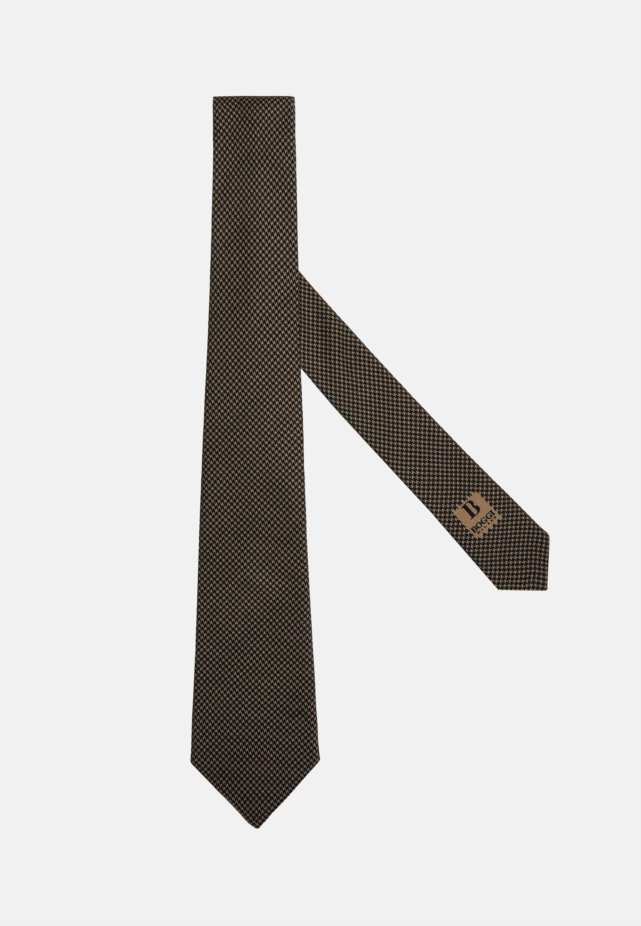 Pattern Silk Tie, Dark Brown, Dark brown, large image number 2