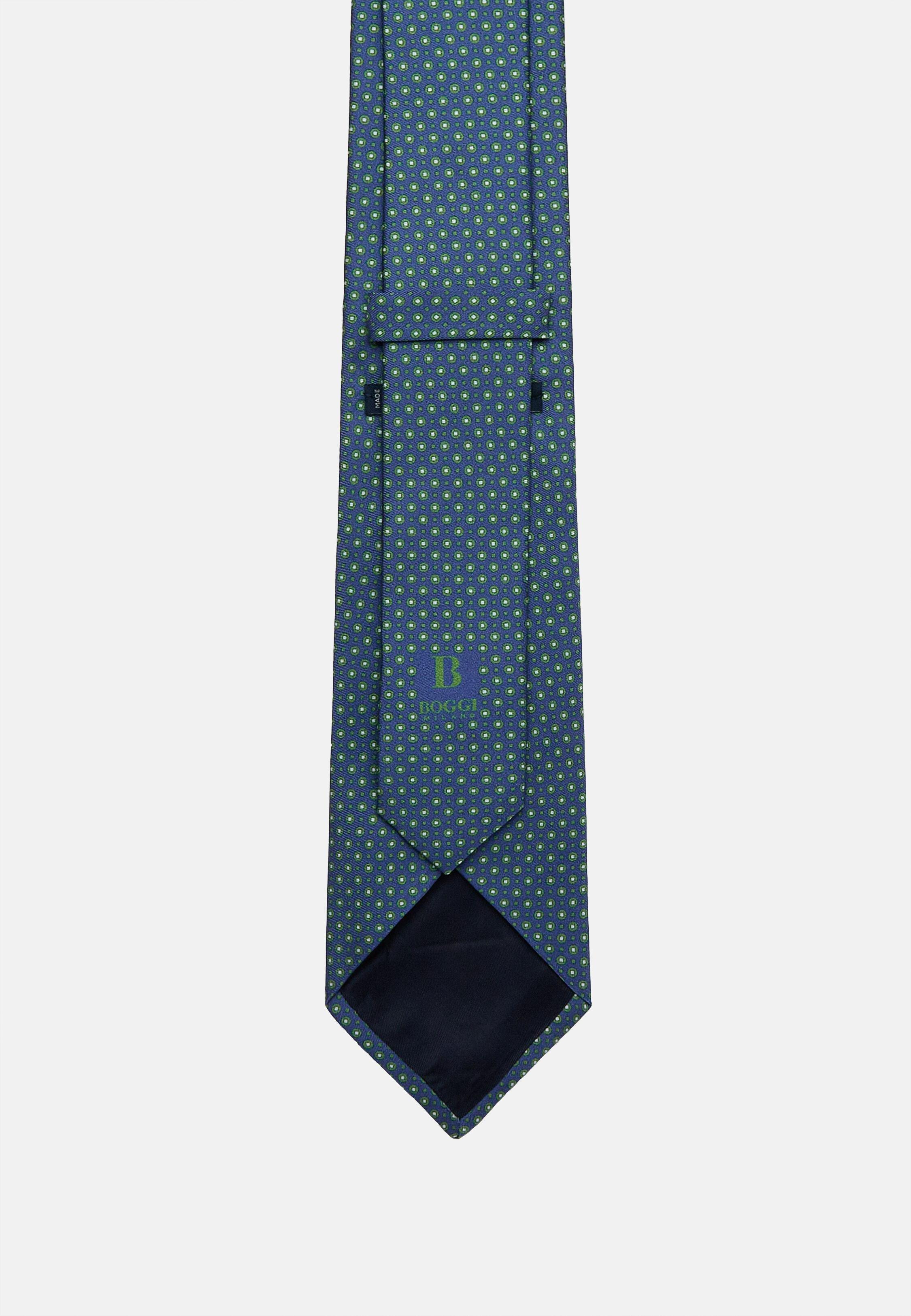 Green Geometric Silk Tie, Green, large image number 1