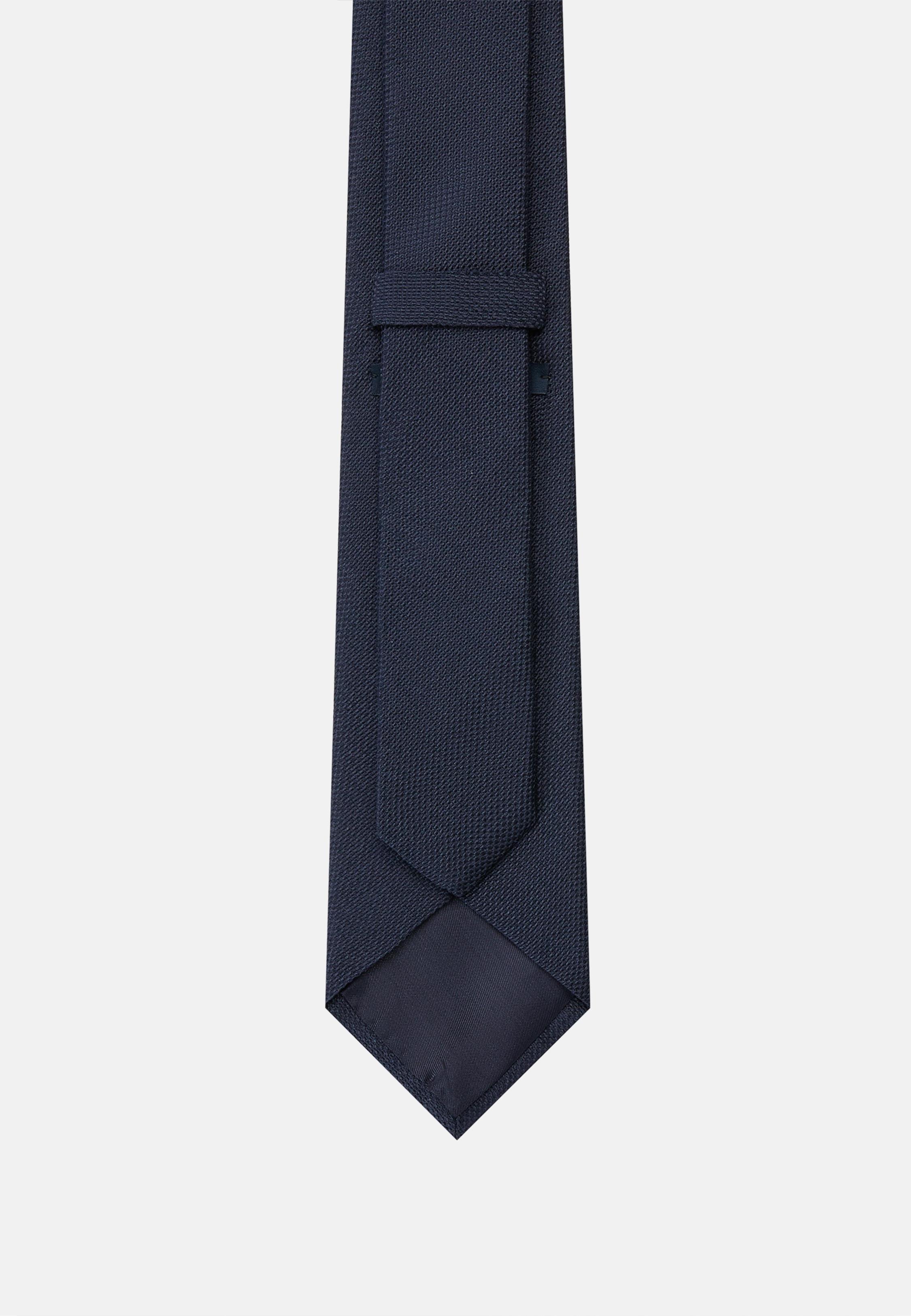 Blue Silk Pattern Tie, Navy blue, large image number 0