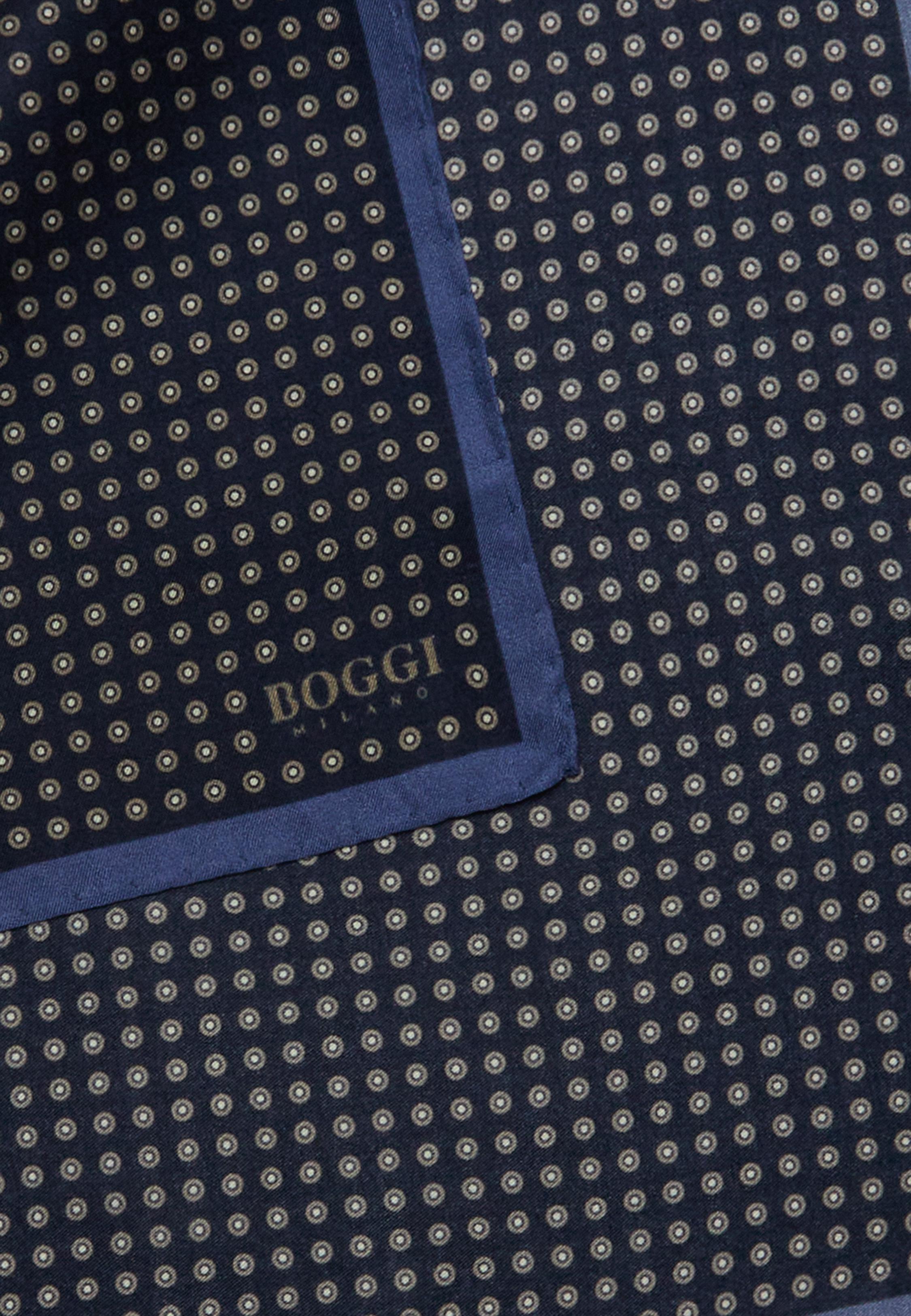Blue Polka Dot Silk Pocket Square, Navy blue, large image number 0