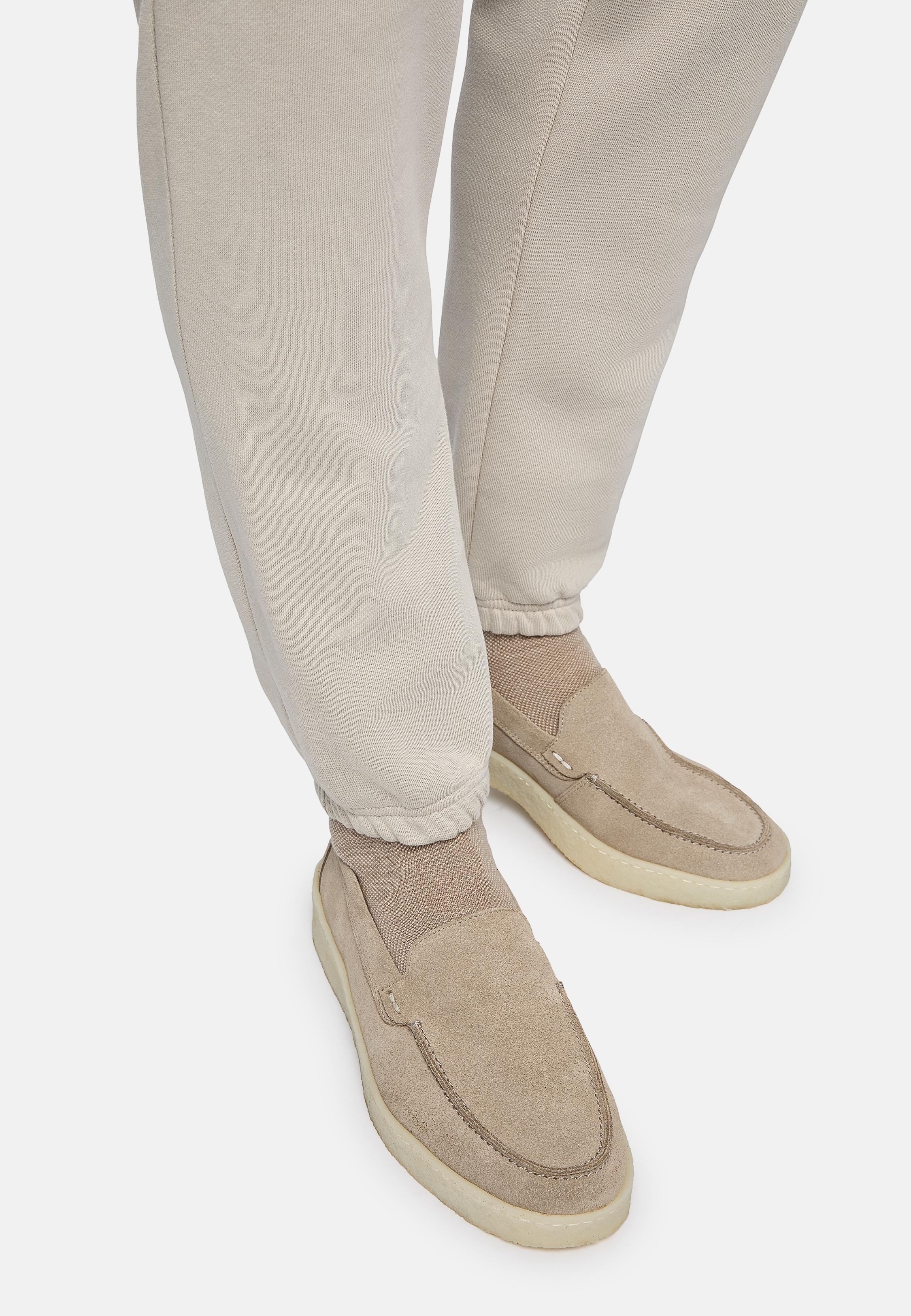 BEIGE Suede Loafers, , medium