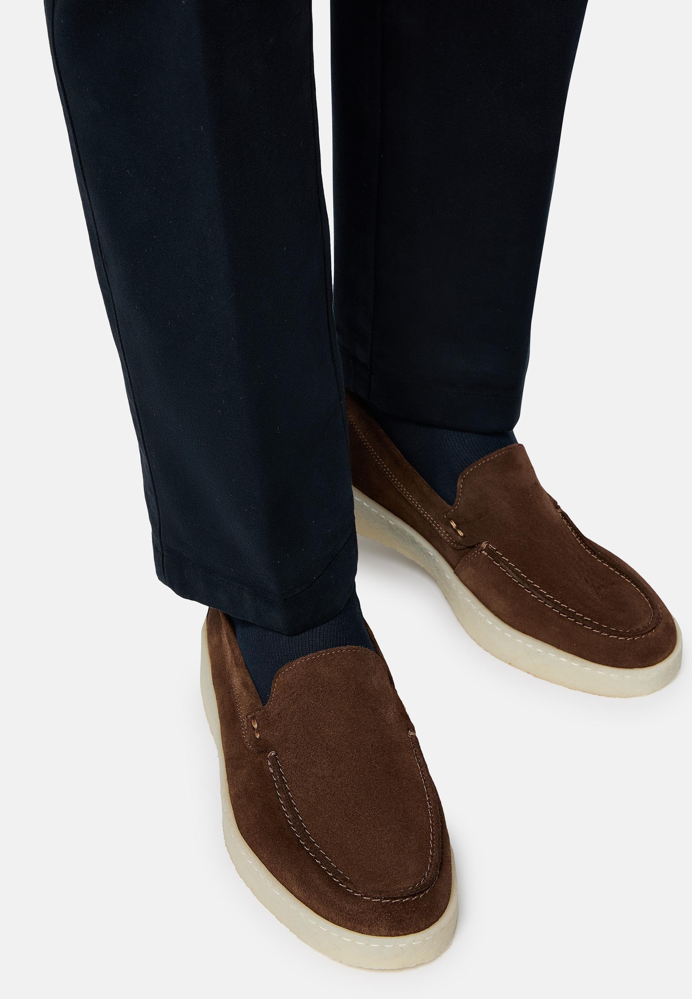 BROWN Suede Loafers, , medium