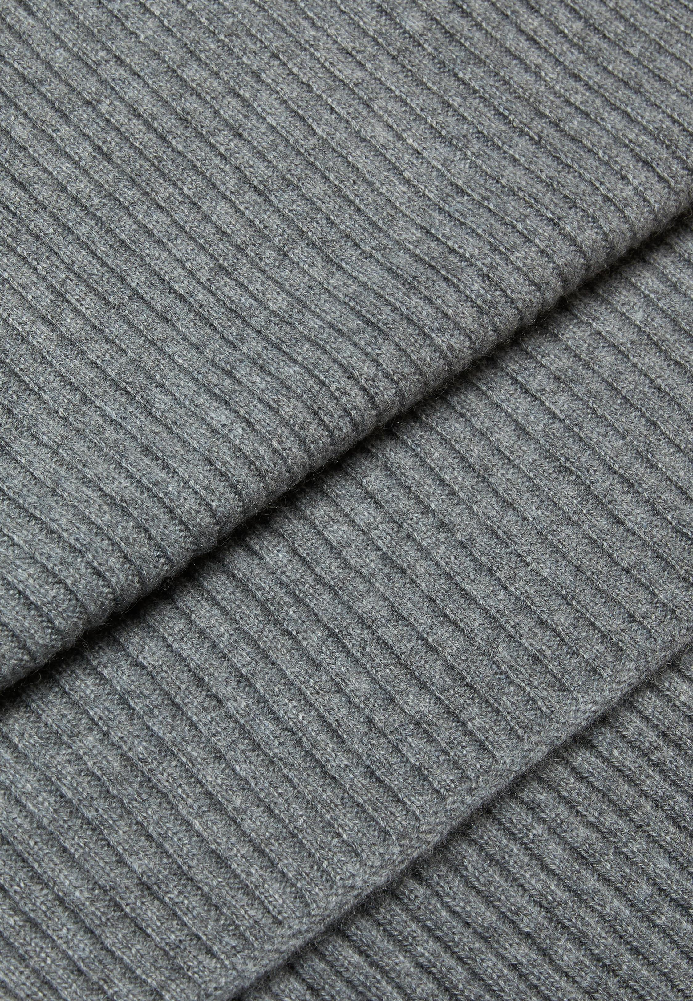 Grey Knitted Merino Wool Warmer, 3901_GREY, large image number 1