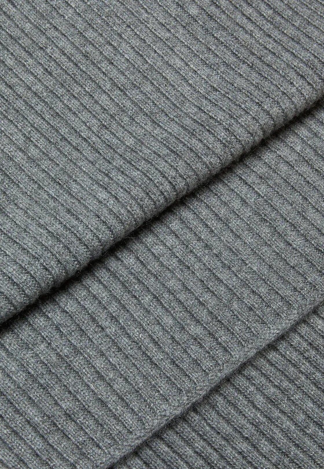 Grey Knitted Merino Wool Warmer, 3901_GREY, large image number 2
