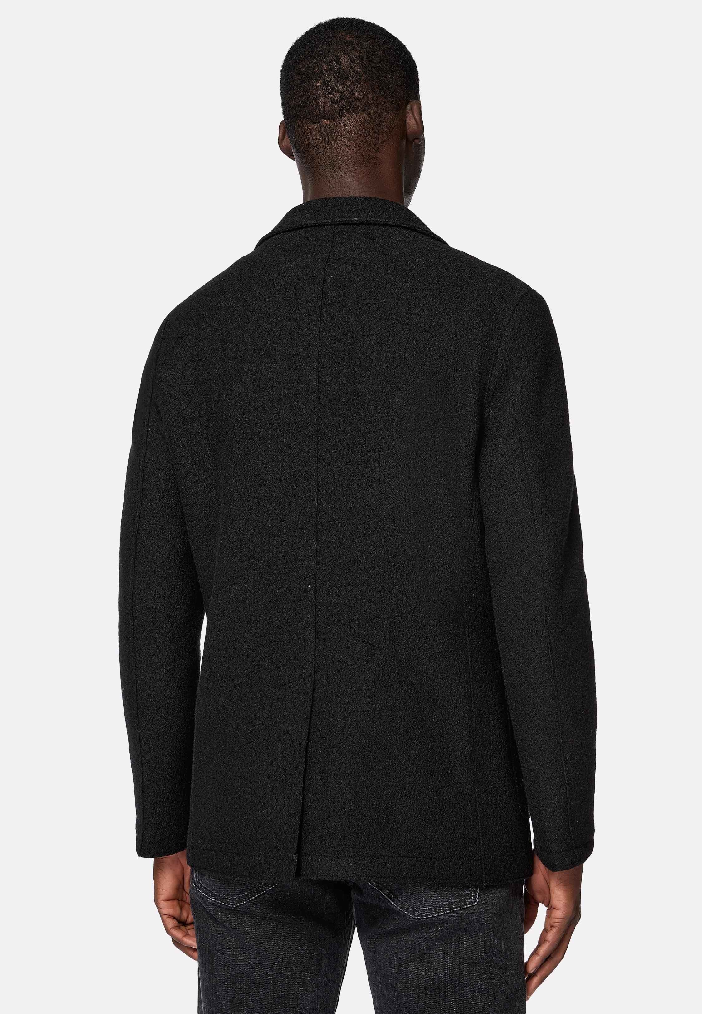 Black Structured Wool Jacket, , large image number 3