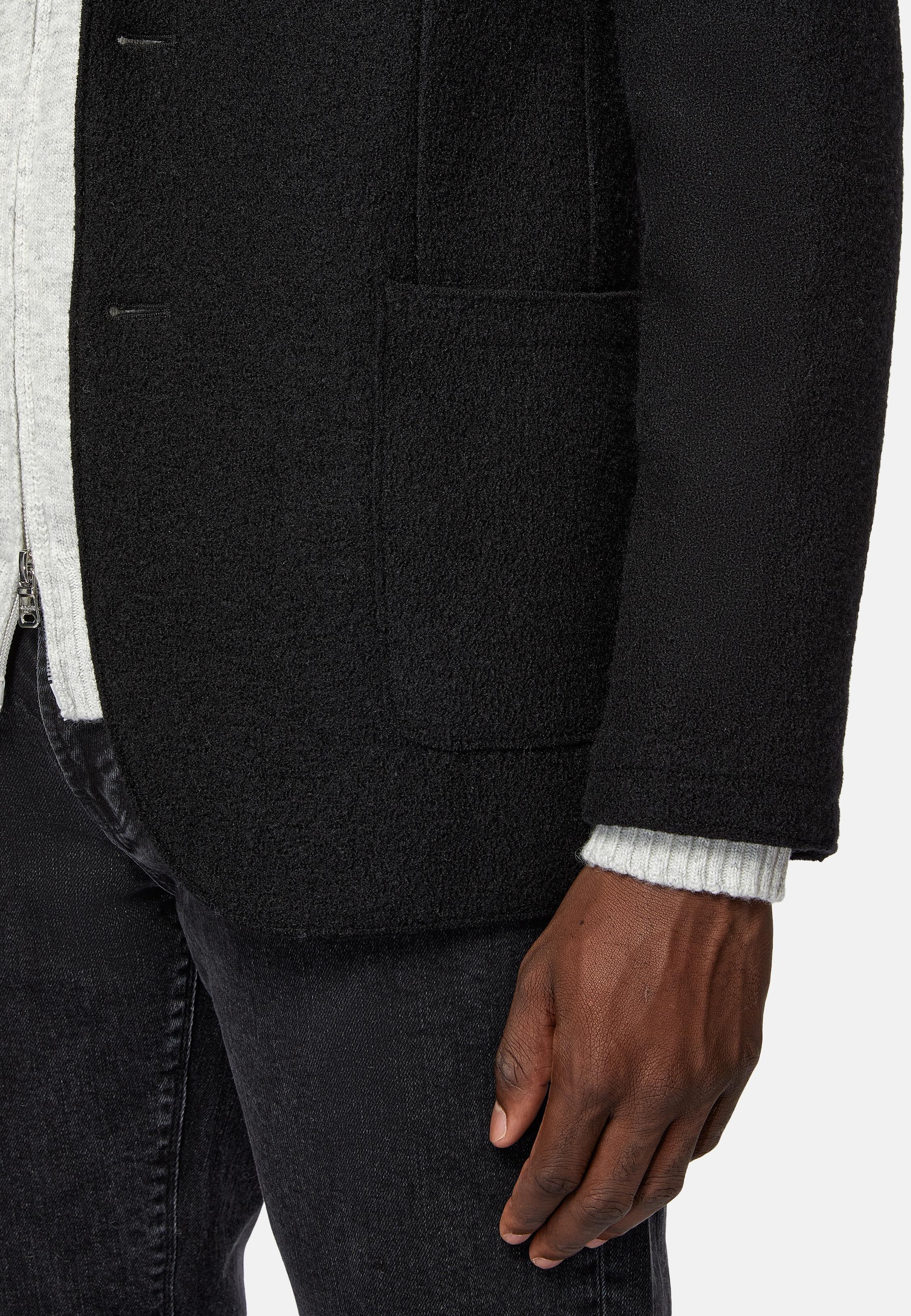 Black Structured Wool Jacket, , large image number 5