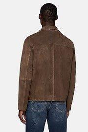 Brown Solid Bomber Jacket, Brown, large image number 4