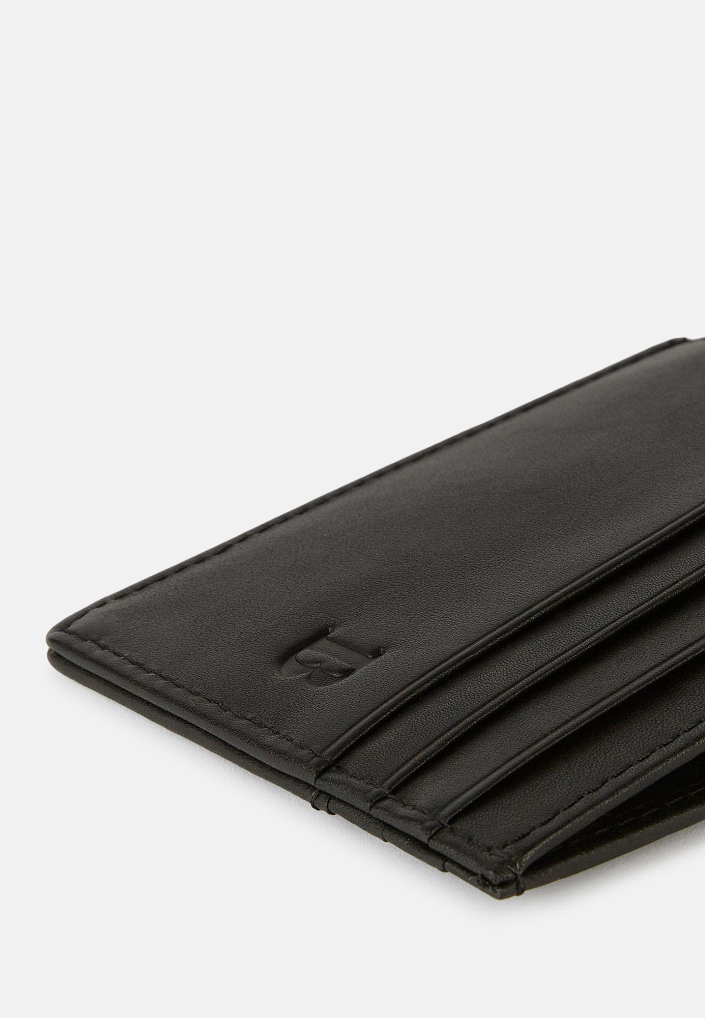 Black Leather Credit Card Holder, Black, large image number 2
