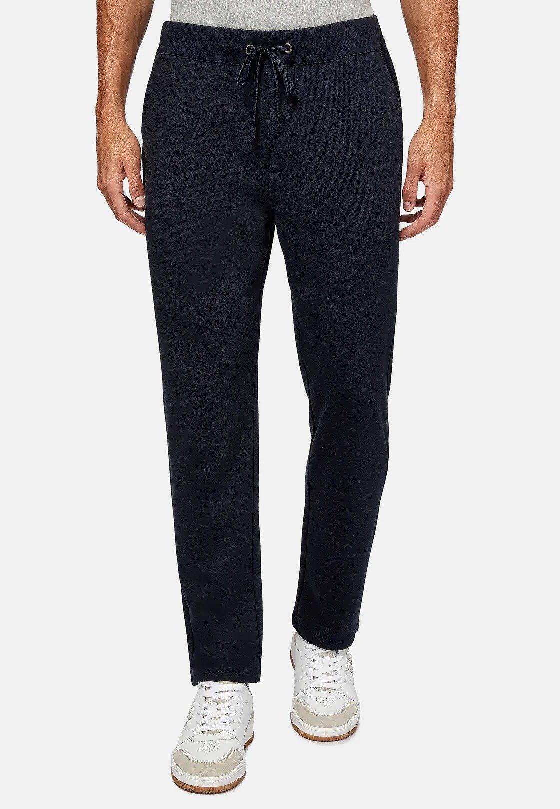 Blue Solid Casual Trousers, Navy blue, large image number 0