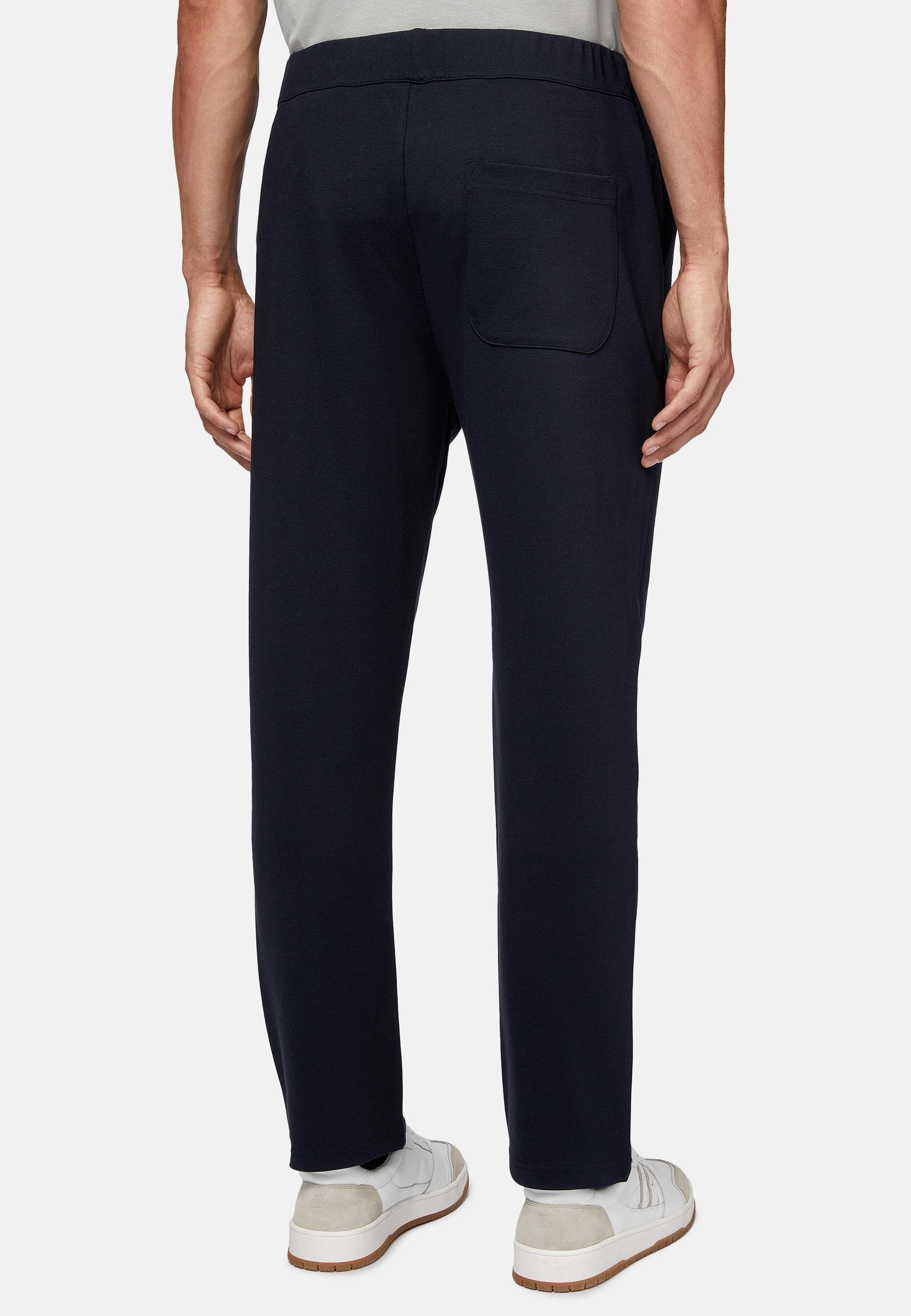Blue Solid Casual Trousers, Navy blue, large image number 5