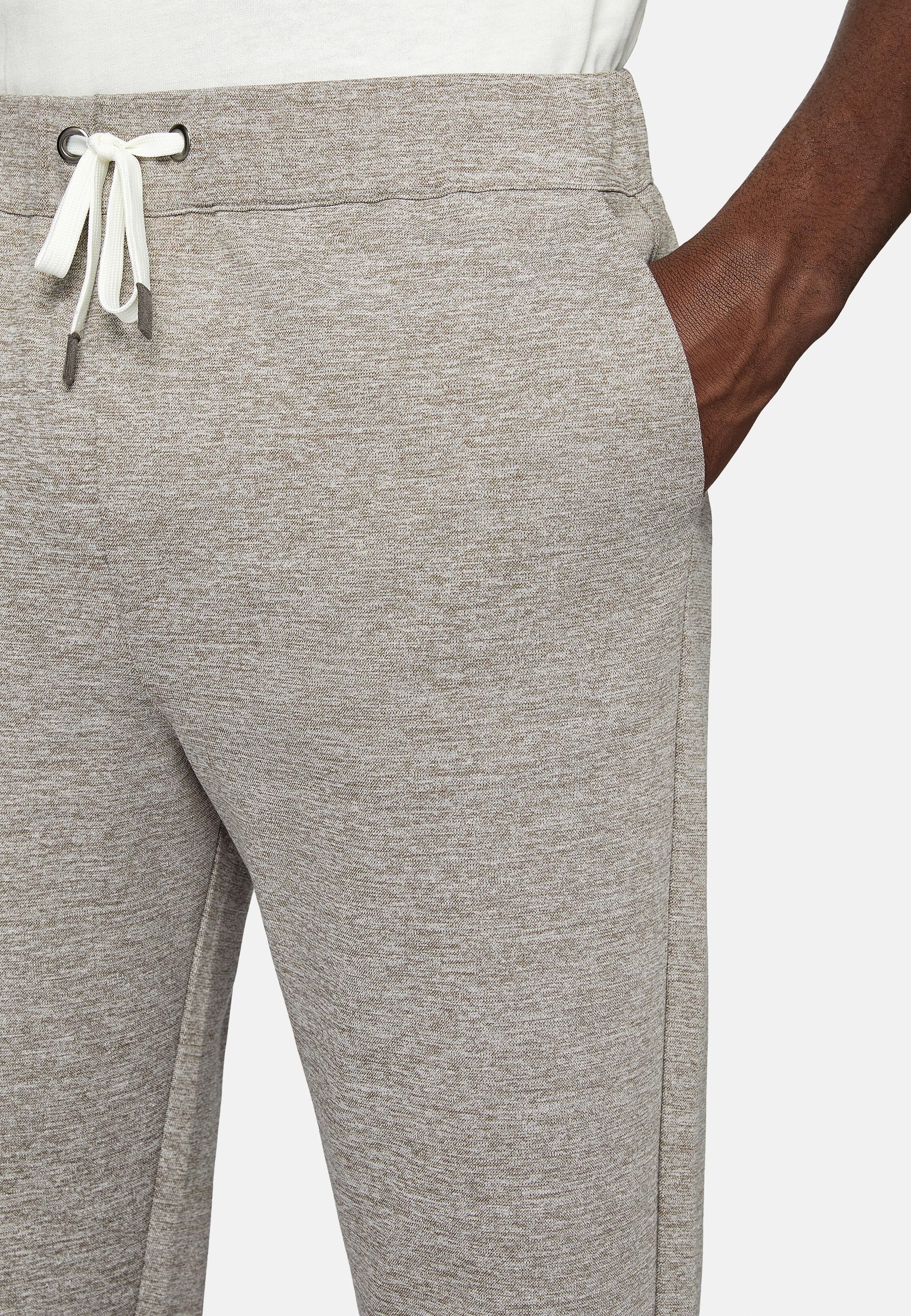 Brown Solid Jersey Trousers, 3901_TAUP, large image number 7