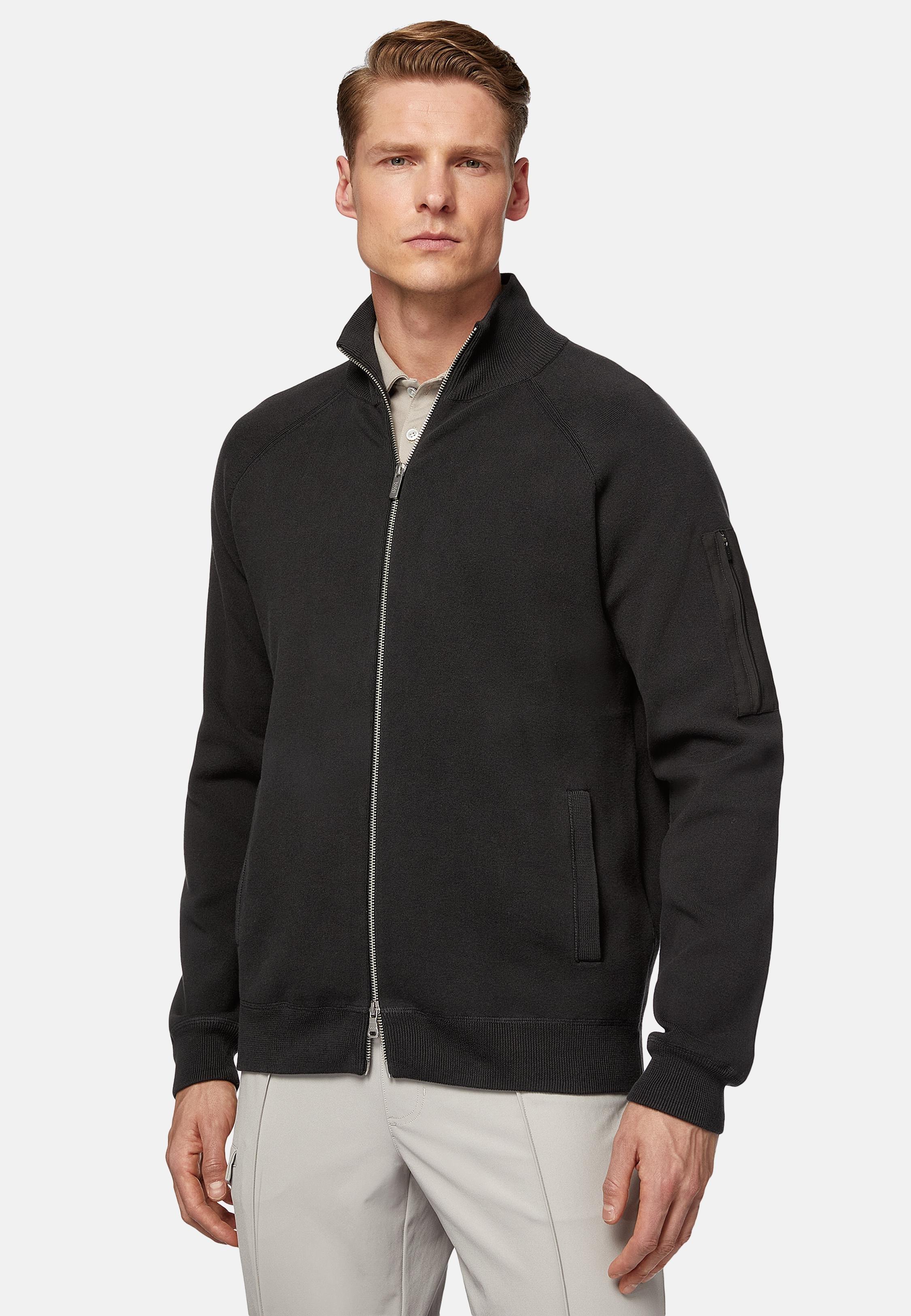 Black Full Zip Sweatshirt, , large image number 0