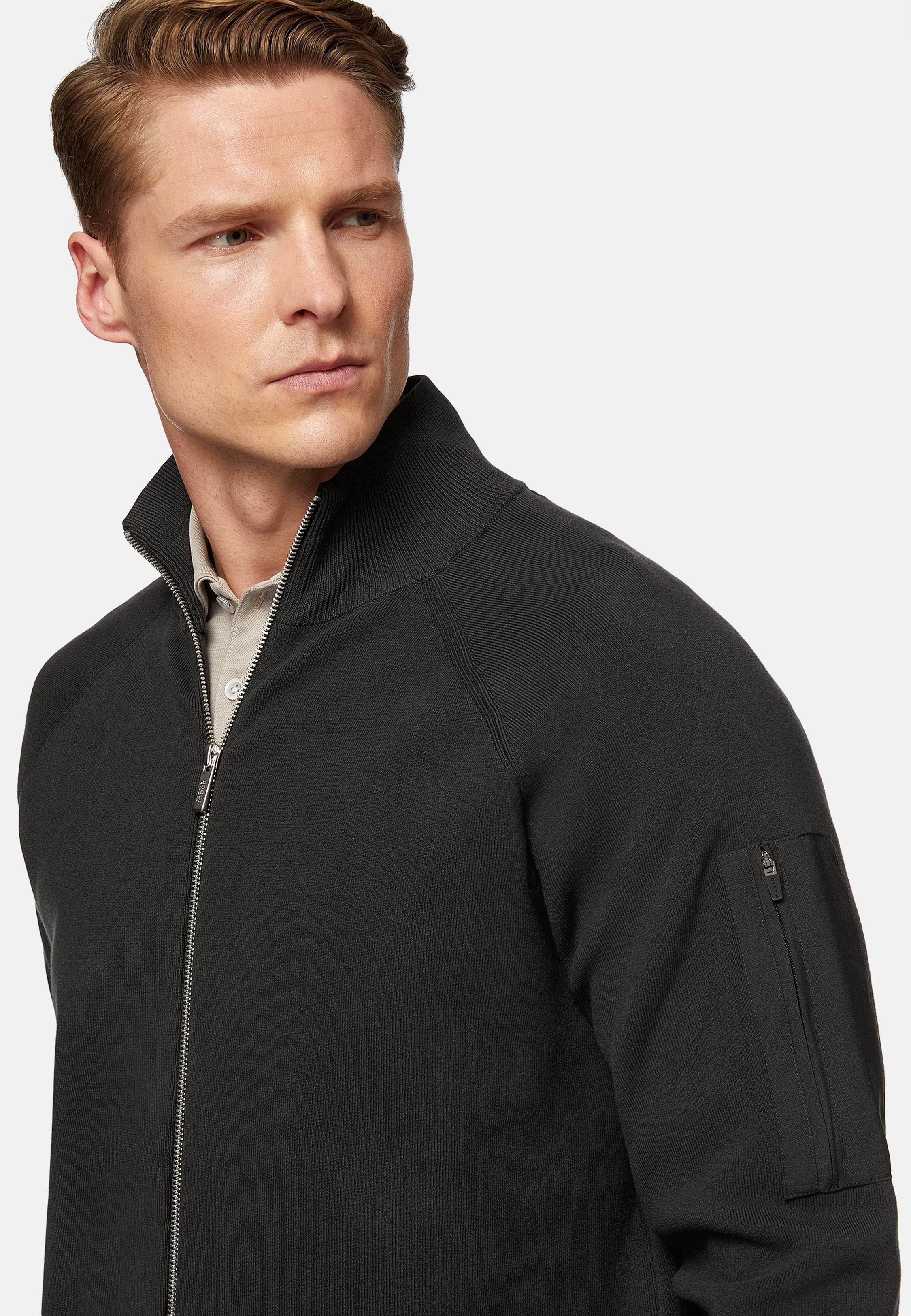Black Full Zip Sweatshirt, , large image number 1