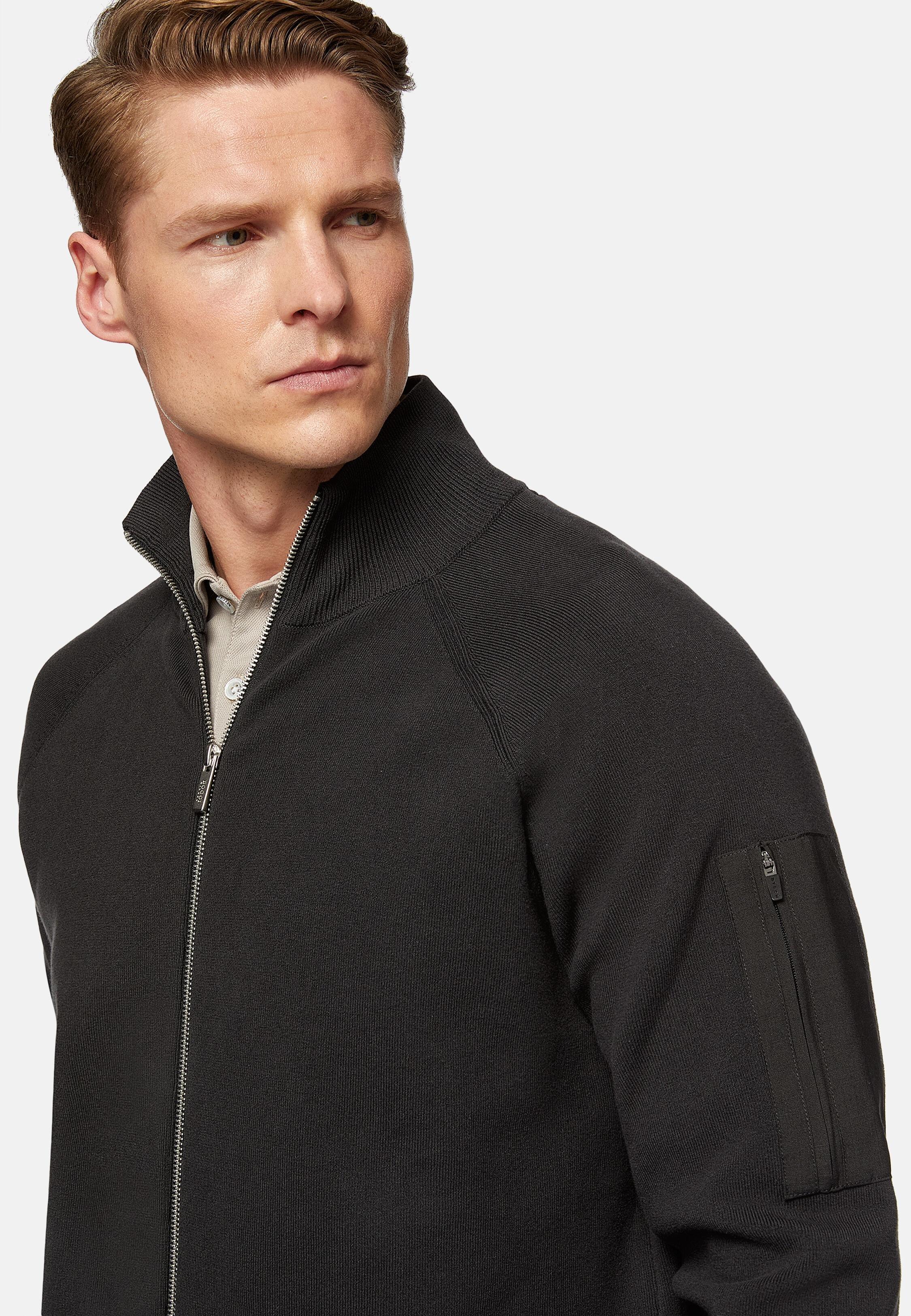 Black Full Zip Sweatshirt, Charcoal, large image number 4
