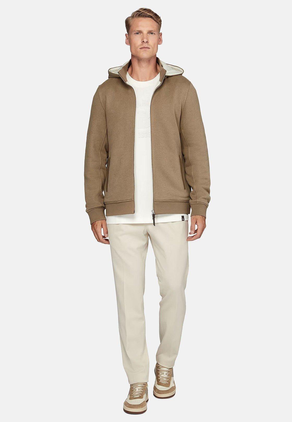 Solid Casual Sweatshirt, Beige, Beige, large image number 0