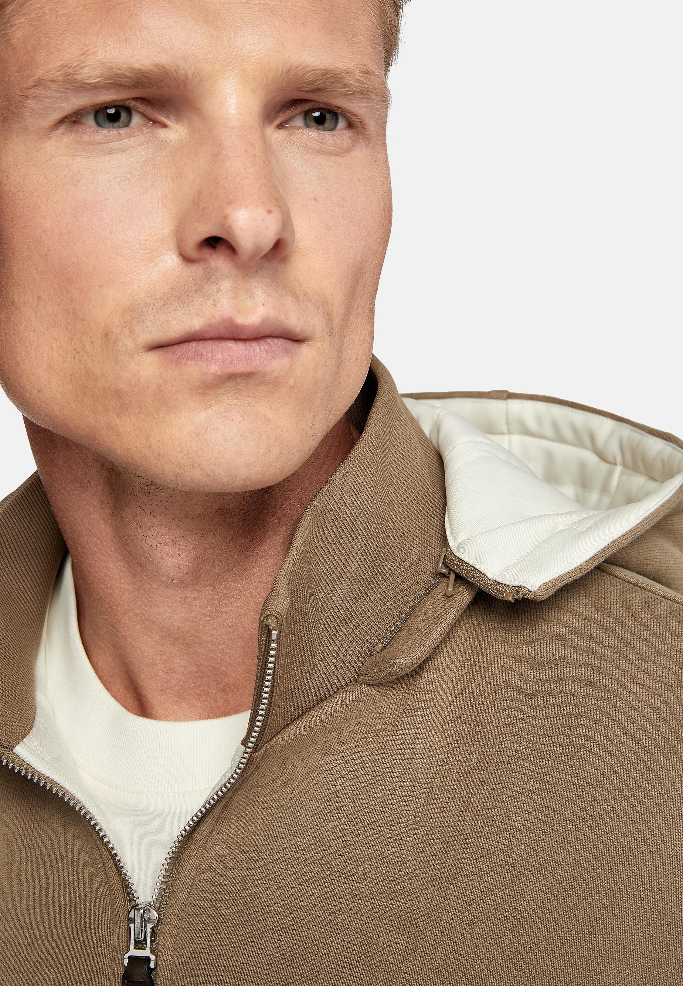 Solid Casual Sweatshirt, Beige, Beige, large image number 8