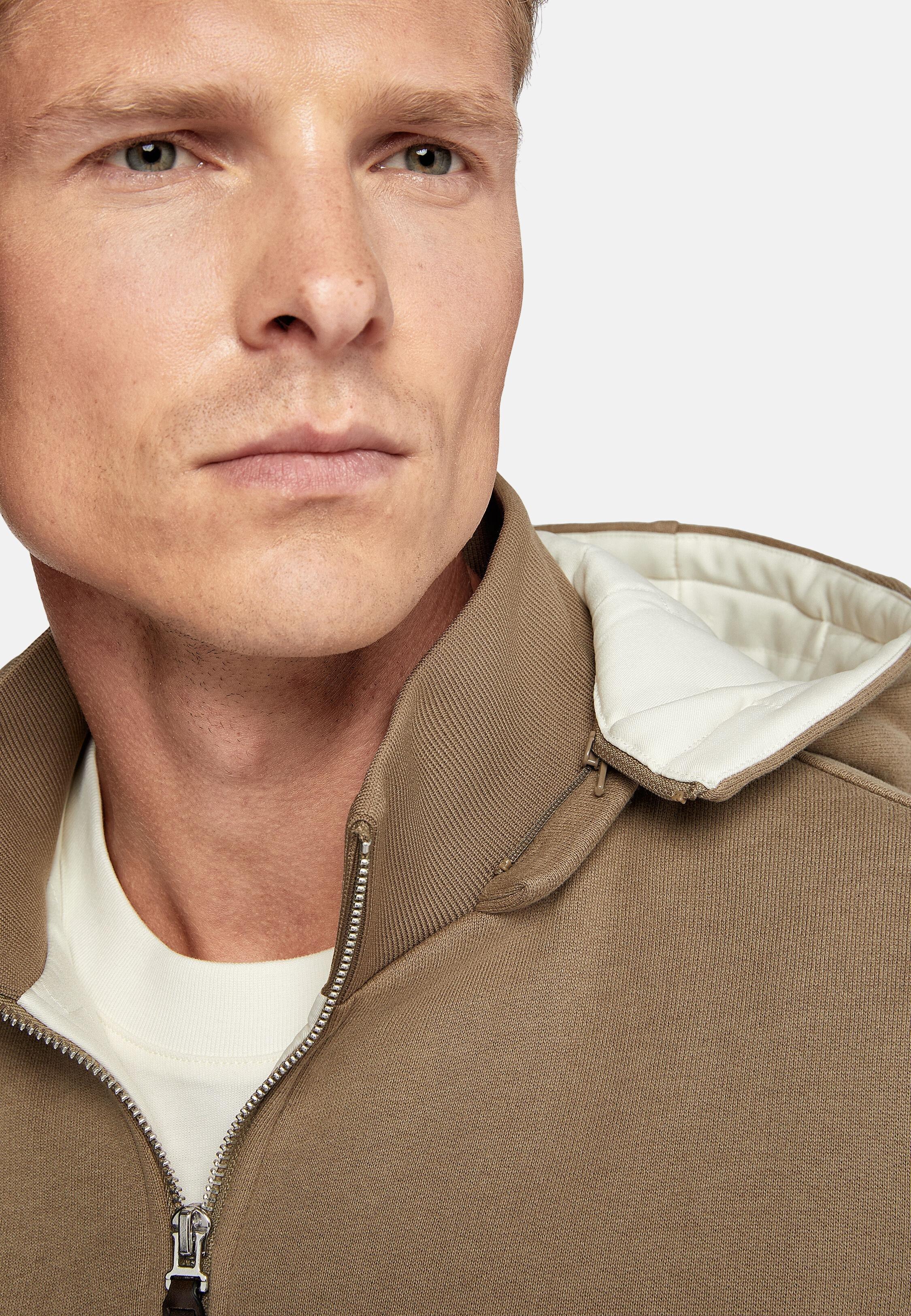 Solid Casual Sweatshirt, Beige, Beige, large image number 9