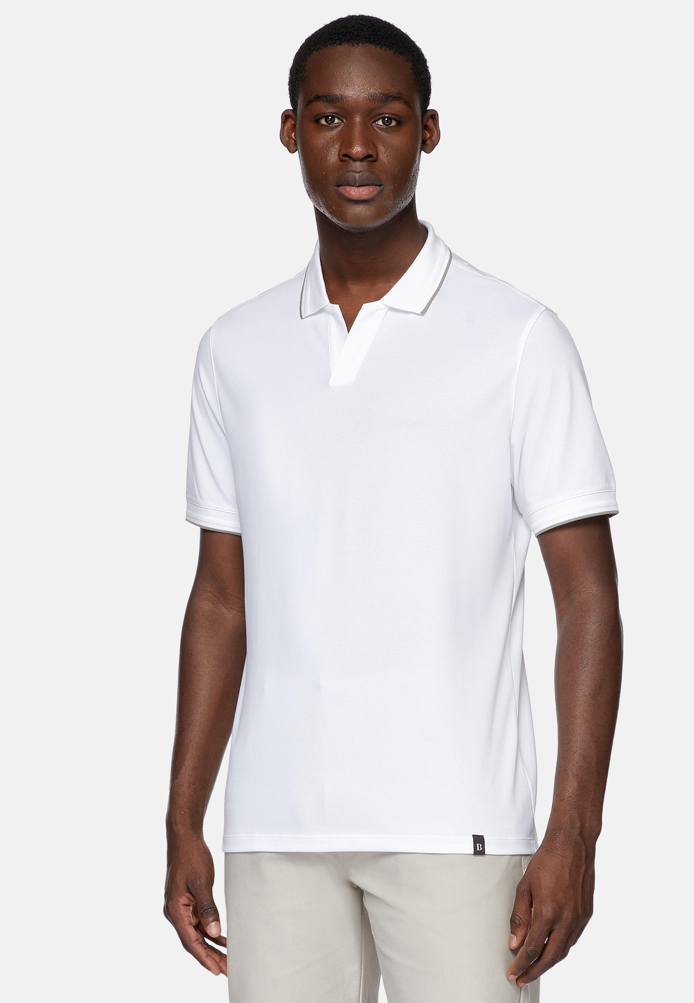 White High-Performance Pique Polo Shirt, White, large image number 0