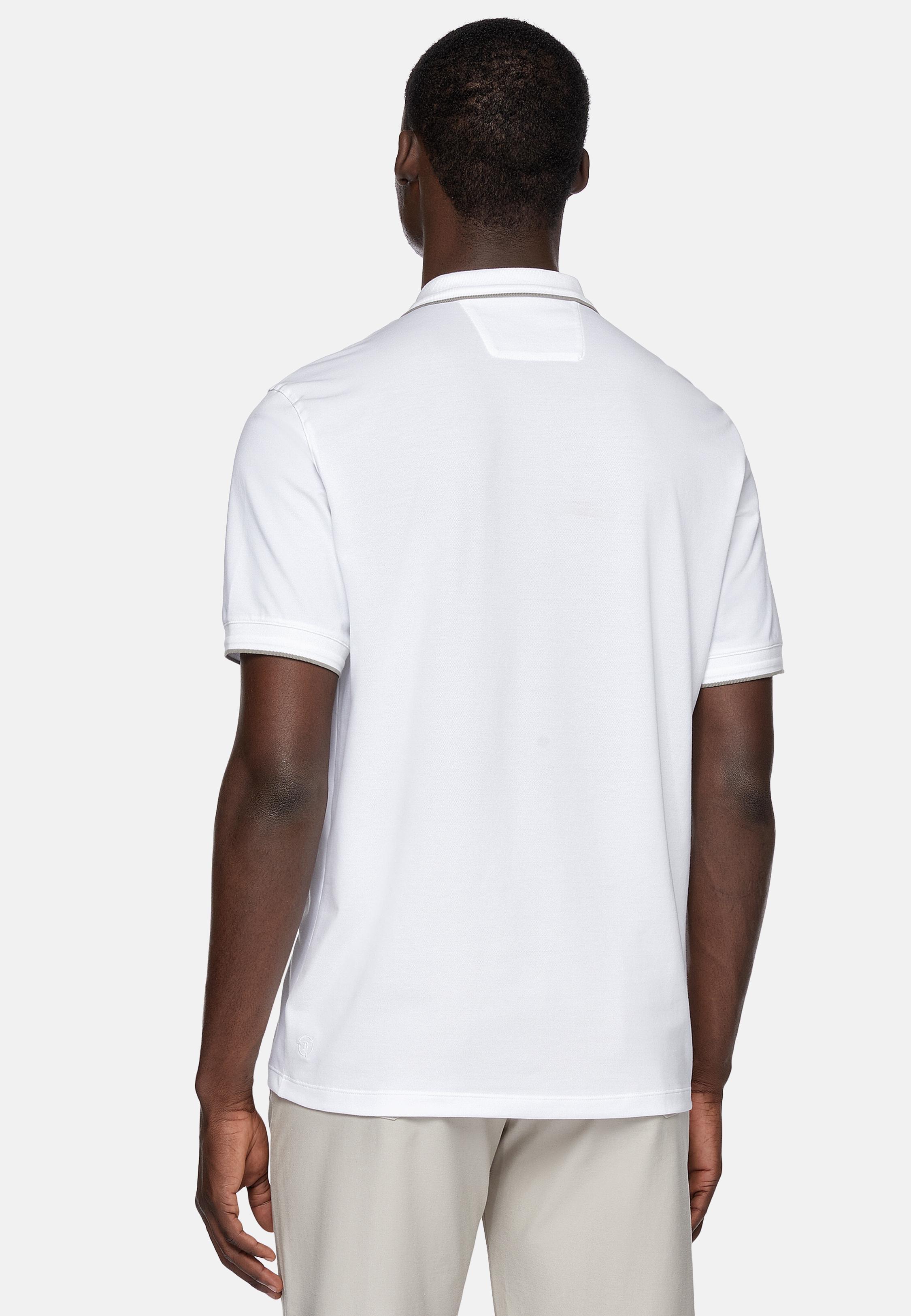 White High-Performance Pique Polo Shirt, White, large image number 2