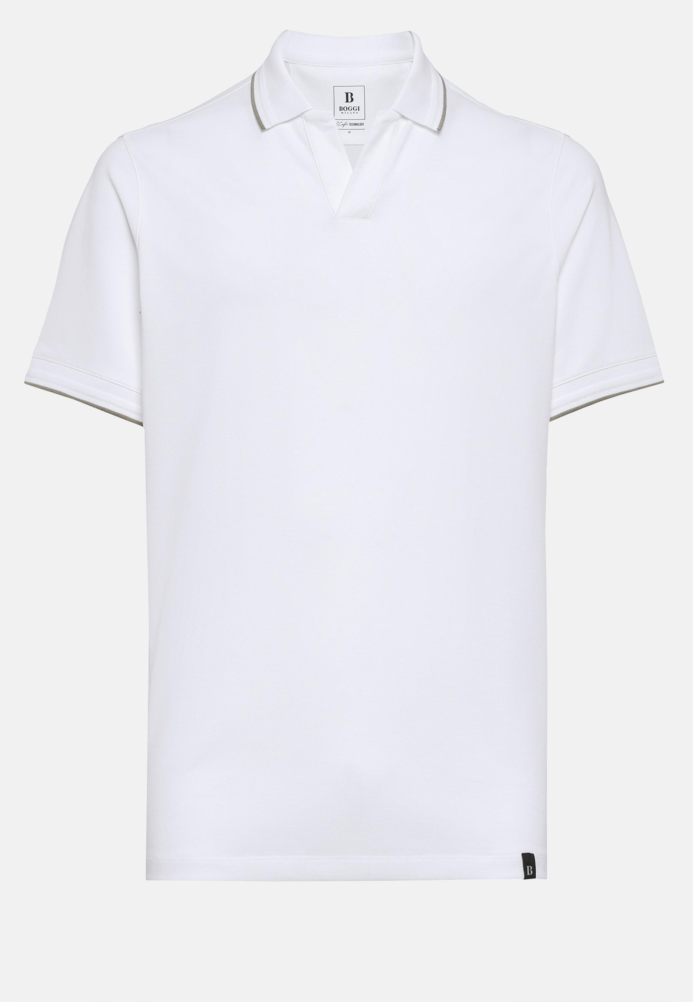 White High-Performance Pique Polo Shirt, White, large image number 3
